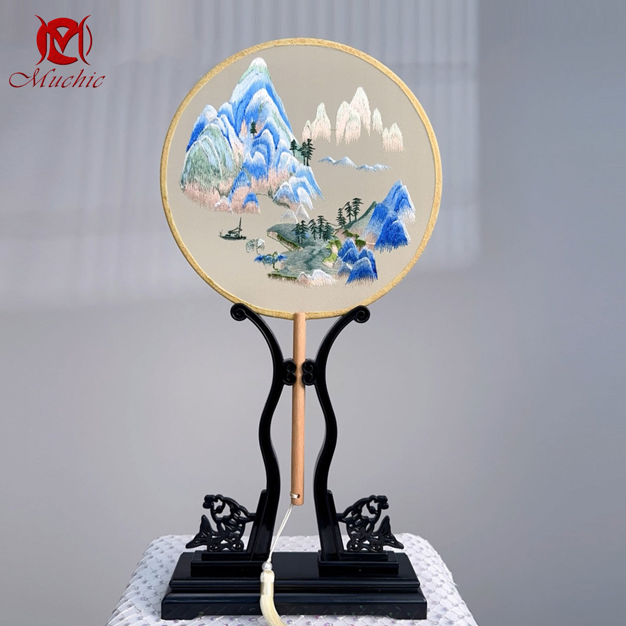 Intangible Cultural Heritage Embroidered Fan (Hand embroidery)(duty free)