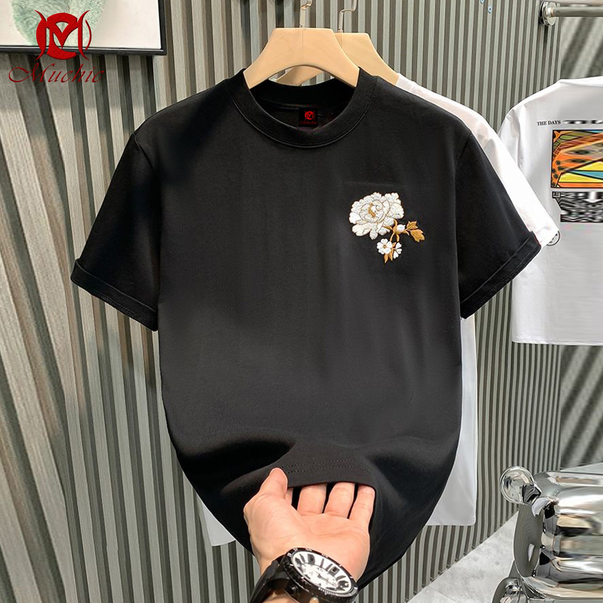 Unisex Intangible Cultural Heritage Dragon Embroidery T-shirt(Hand Embroidered) (Duty Free)