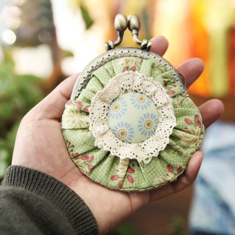 Lu Embroidery Hand-Embroidery Diy Material Bag Three-Dimensional Ribbon Embroidery Su Embroidery Homemade Embroidery Frame Purse(duty free)