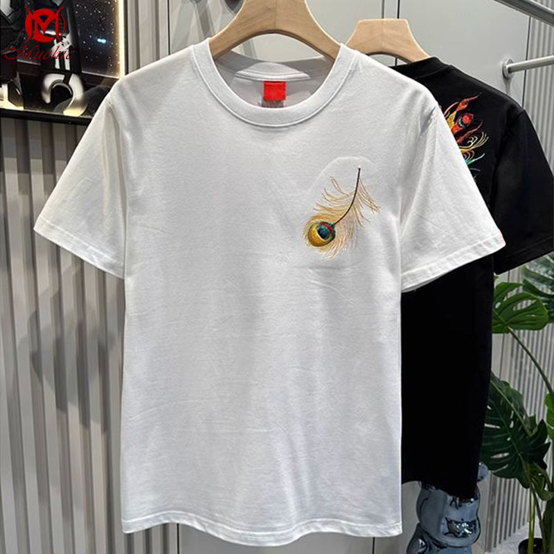 Unisex Intangible Cultural Heritage The Phoenix Embroidery T-shirt(Hand Embroidered) (Duty Free)