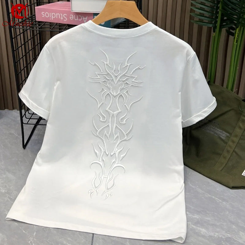 Unisex Intangible Cultural Heritage Dragon Embroidery T-shirt(Hand Embroidered) (Duty Free)