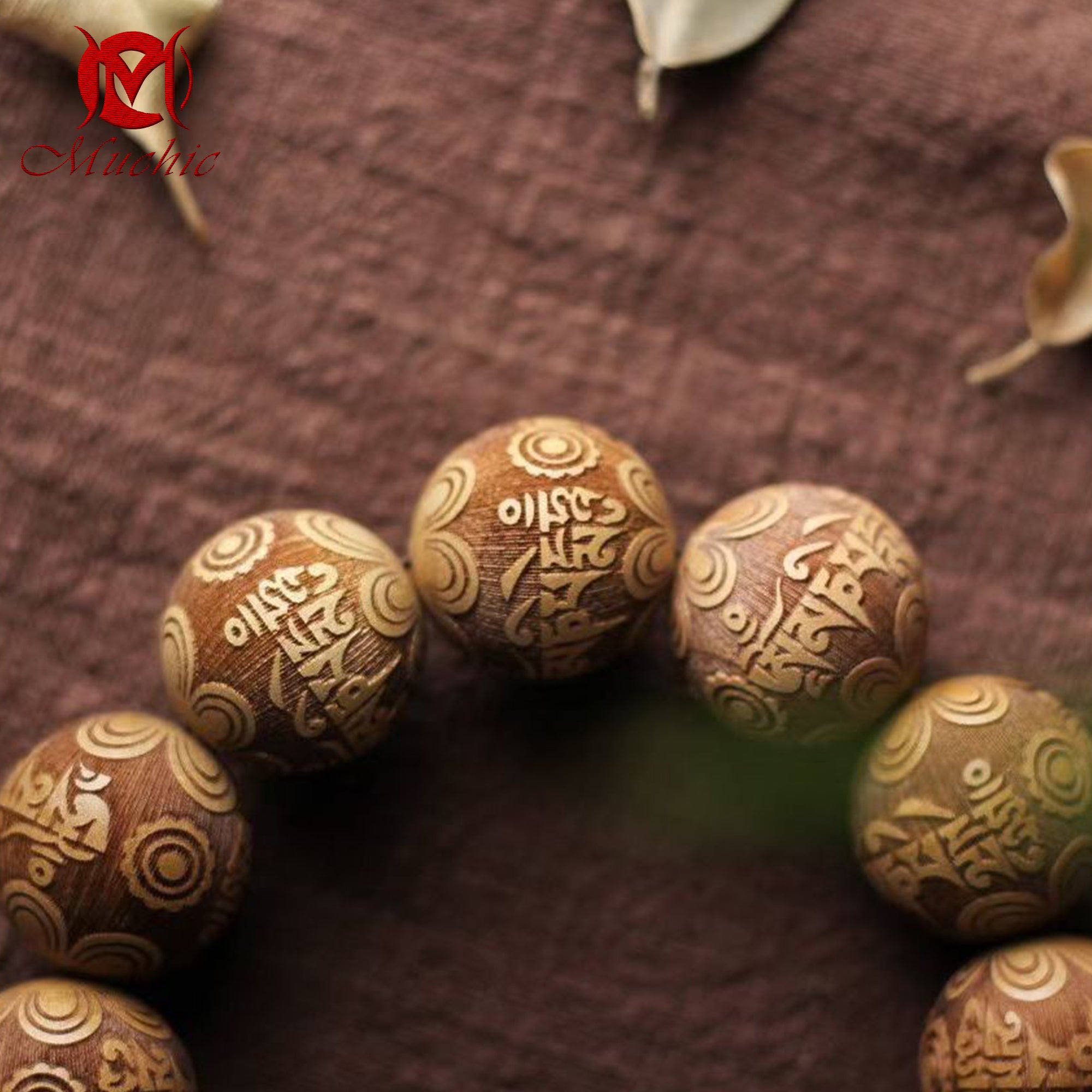 Chinese craftsmen carefully crafted intangible cultural heritage golden nanmu Buddhist beads for men and women(duty free)