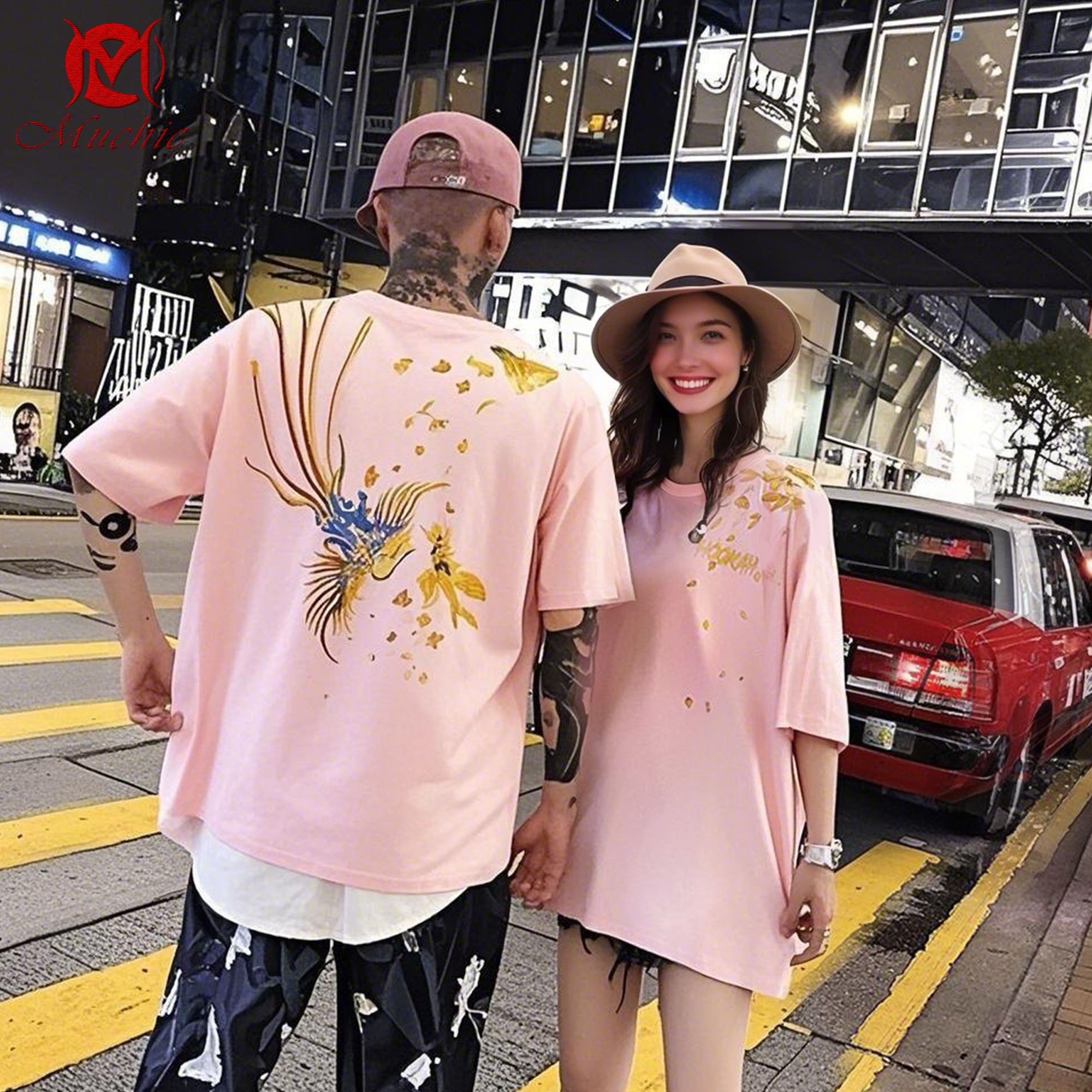 Unisex Intangible Cultural Heritage Phoenix Embroidered T-shirt(Hand Embroidery) (Duty Free)