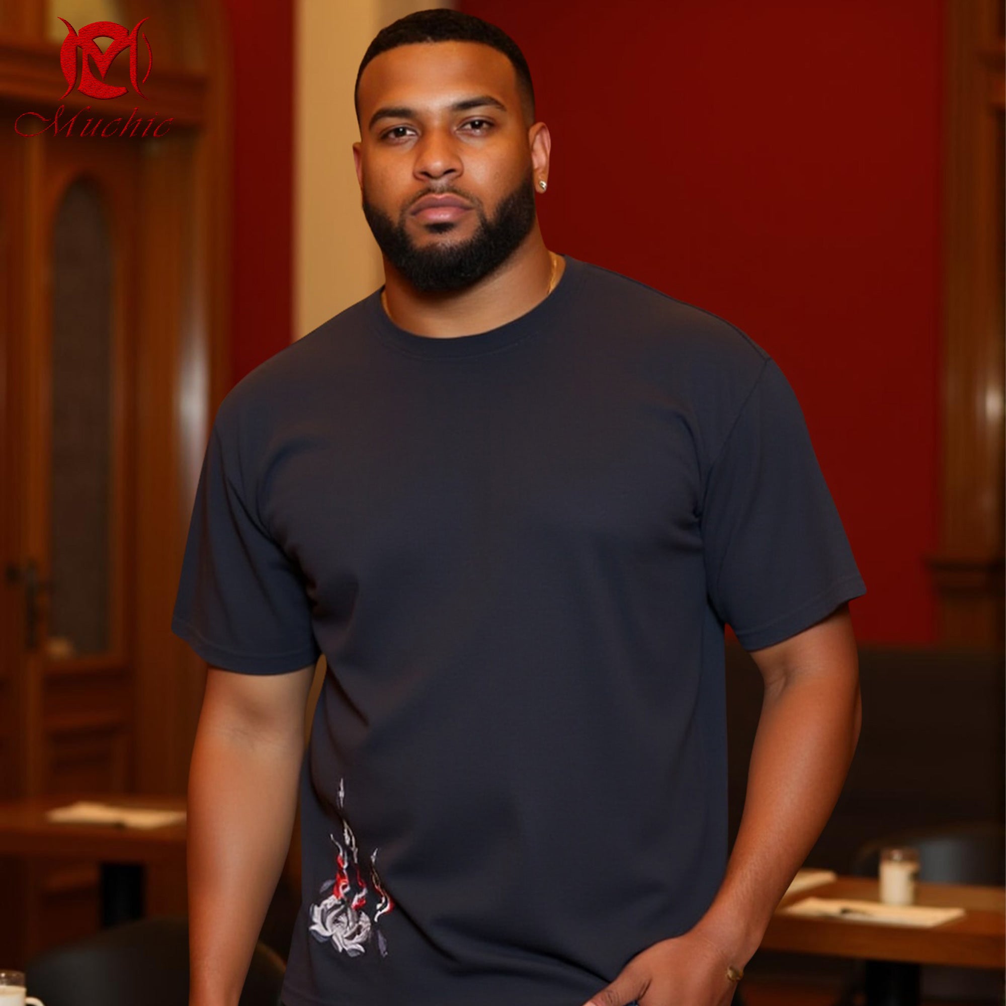 Unisex Intangible Cultural Heritage Phoenix Nirvana Pattern Embroidered T-shirt (Hand Embroidery) (Duty Free)