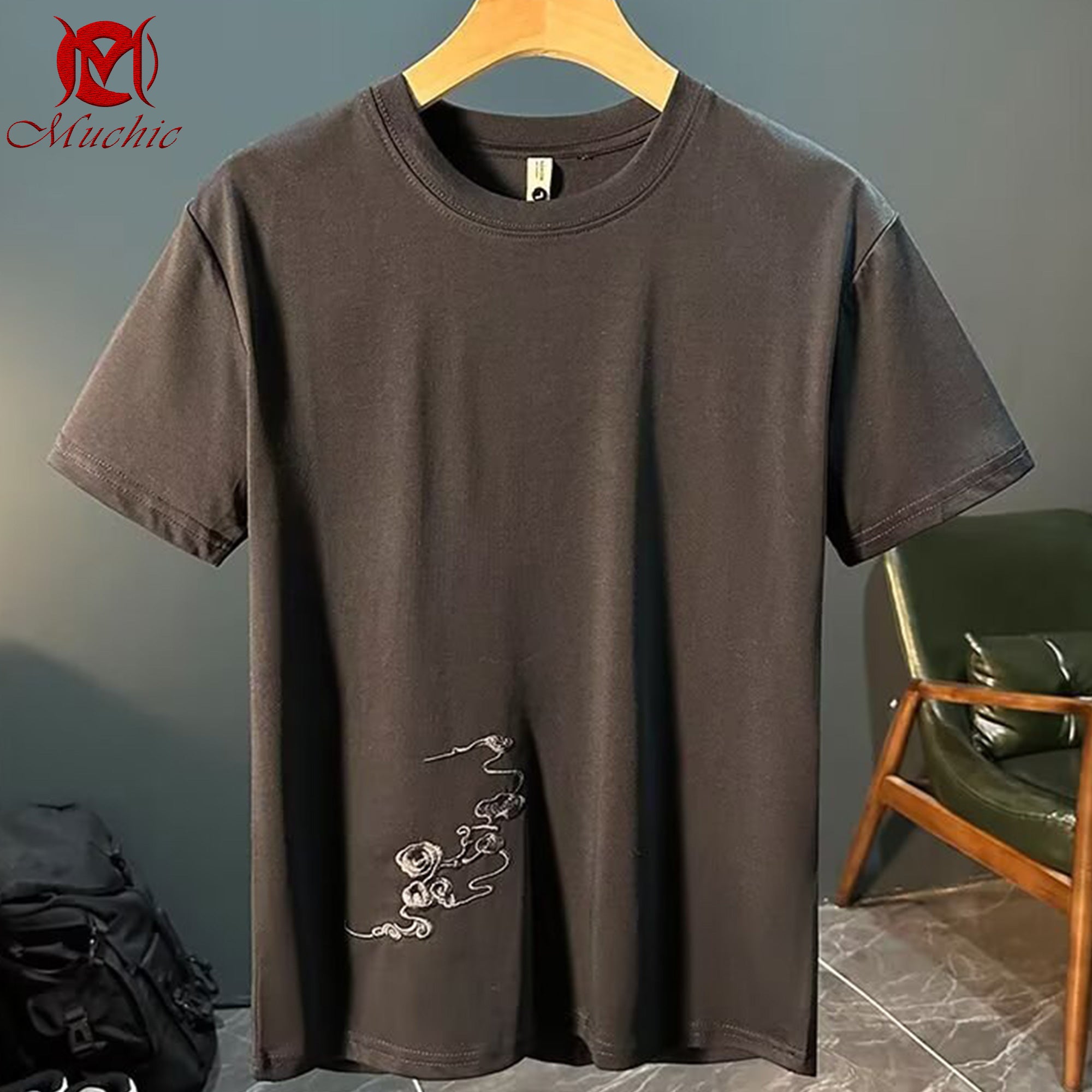 Unisex Intangible Cultural Heritage Kirin Embroidered T-shirt(Hand Embroidery) (Duty Free)