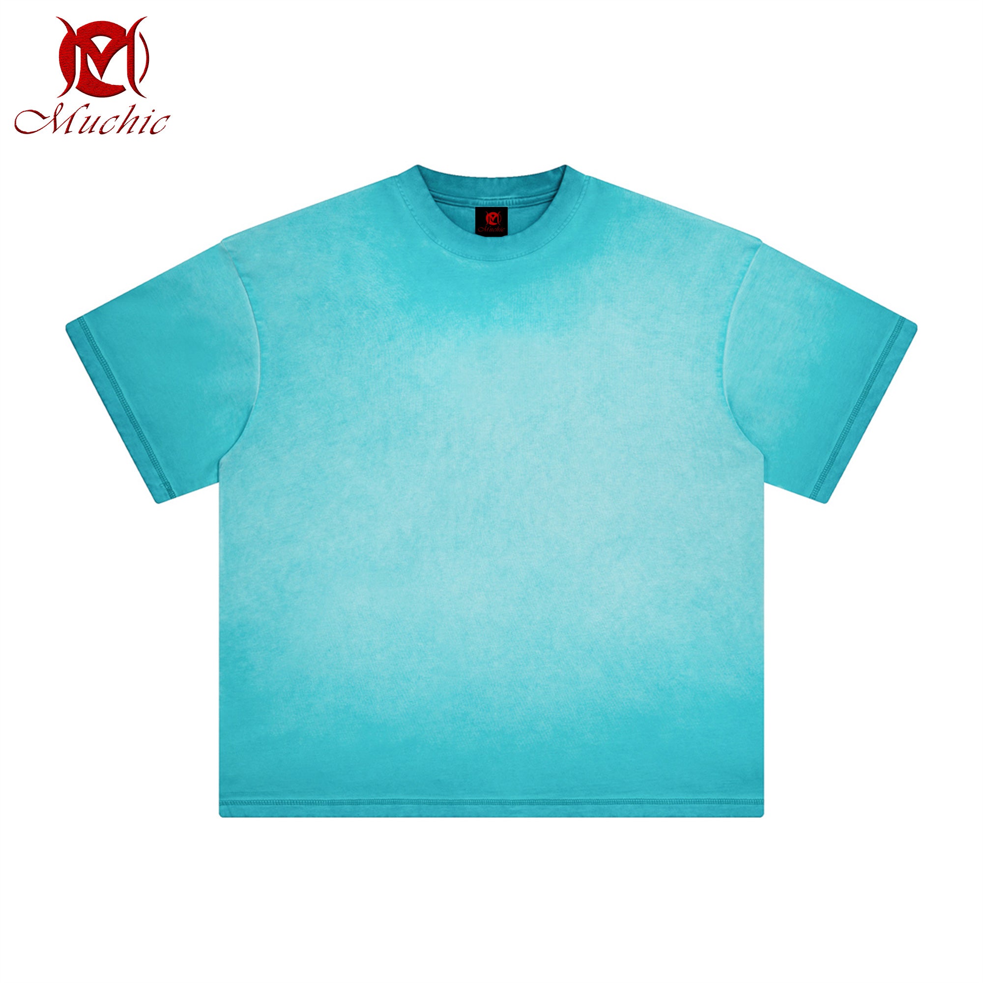 Dopamine washed distressed short-sleeved T-shirt men's retro batik white round neck T-shirt (tax-free)