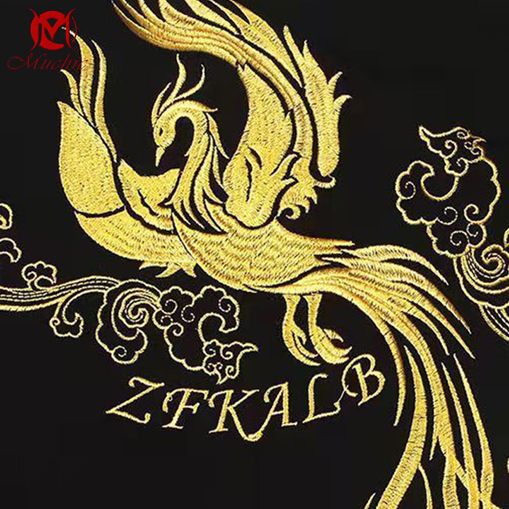 Unisex Intangible Cultural Heritage Phoenix Embroidery T-shirt(Hand Embroidery) (Duty Free)