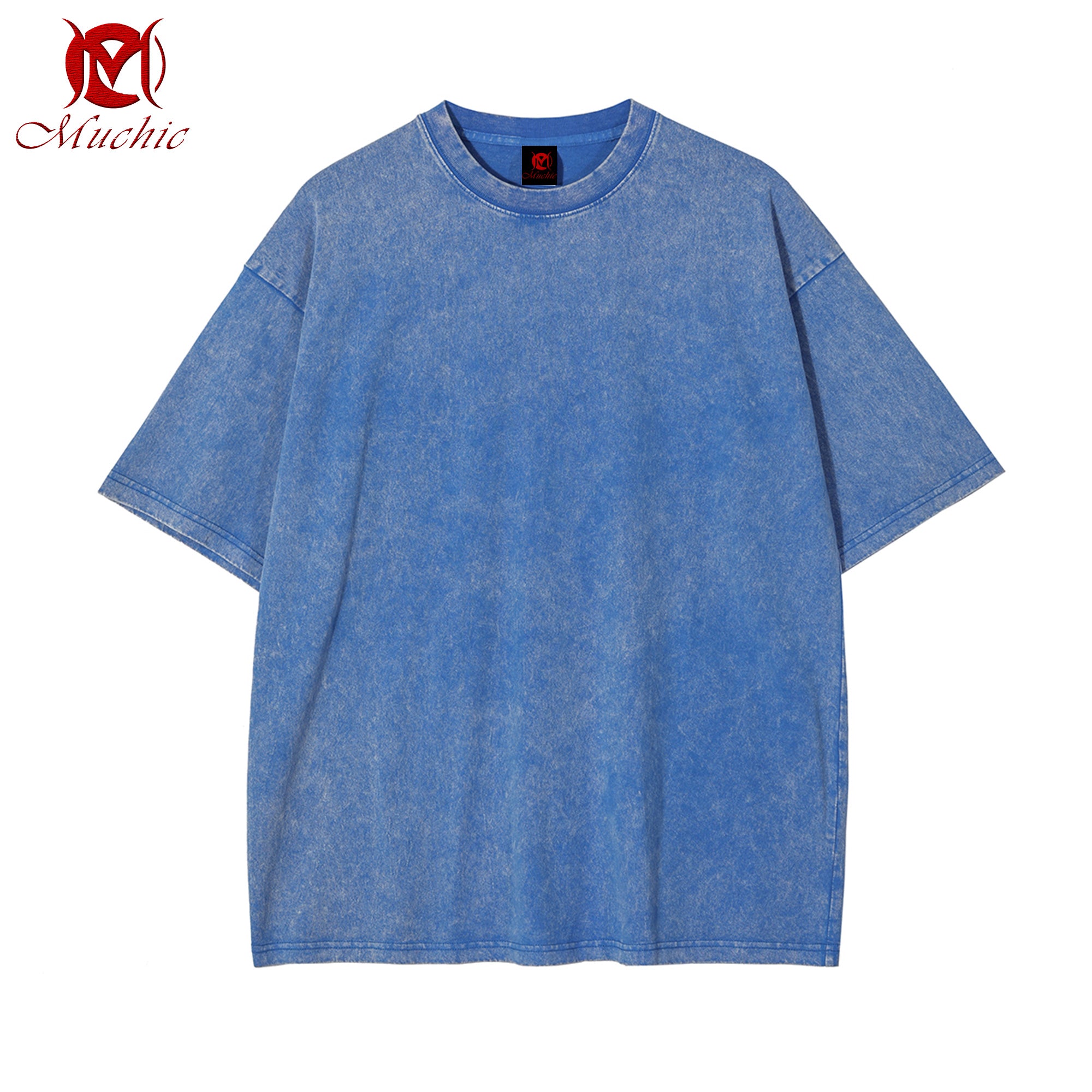 Spring and summer new snowflake batik washed t-shirt high street retro trend short-sleeved t-shirt (tax-free)