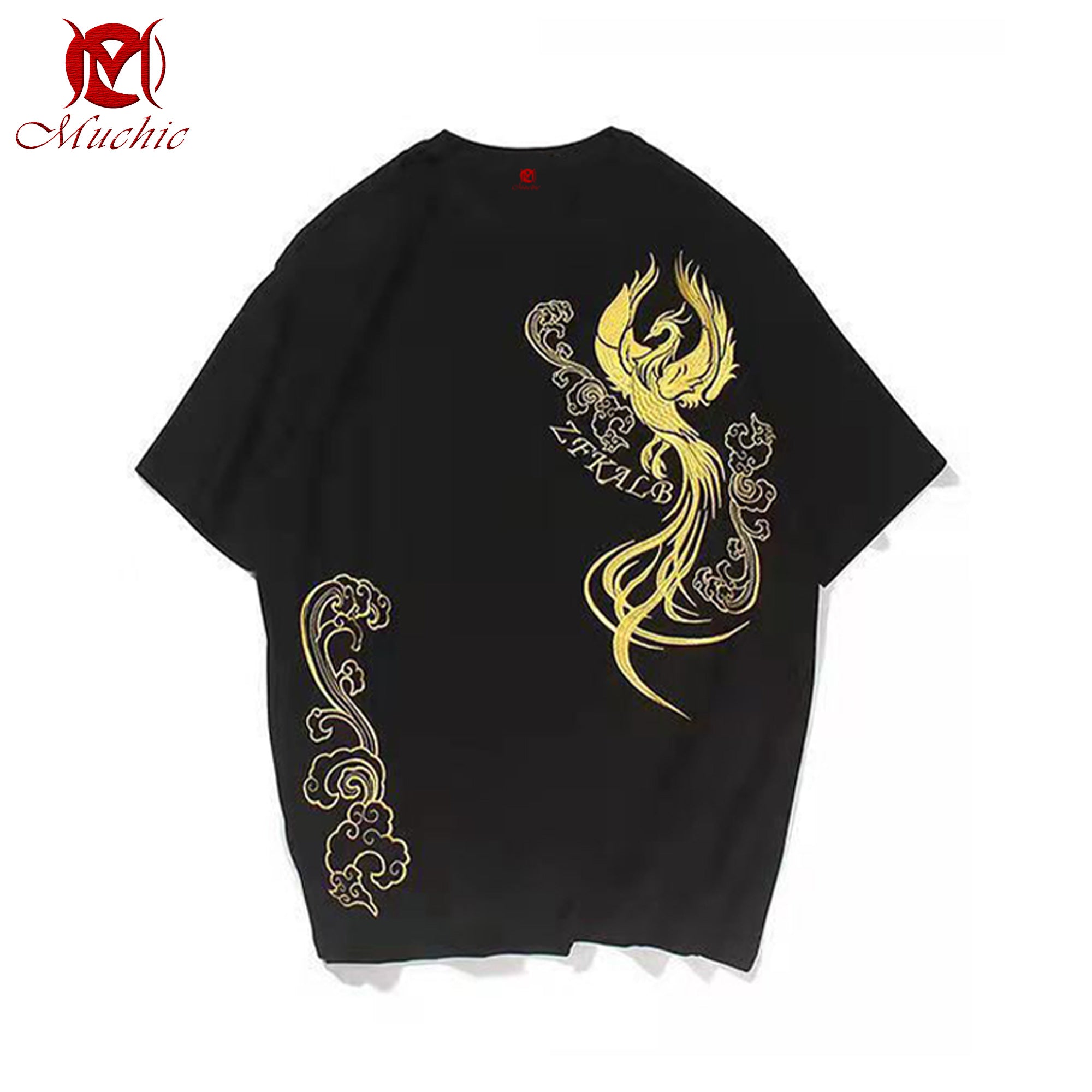 Unisex Intangible Cultural Heritage Phoenix Embroidery T-shirt(Hand Embroidery) (Duty Free)