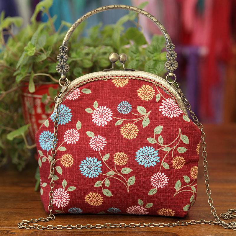 Lu Embroidery Hand-Embroidery Diy Material Bag Three-Dimensional Ribbon Embroidery Tote Bag Cross-Body Bag Dual-Purpose(duty free)