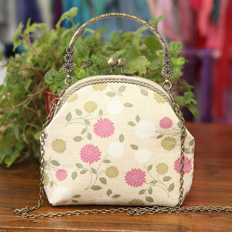 Lu Embroidery Hand-Embroidery Diy Material Bag Three-Dimensional Ribbon Embroidery Tote Bag Cross-Body Bag Dual-Purpose(duty free)