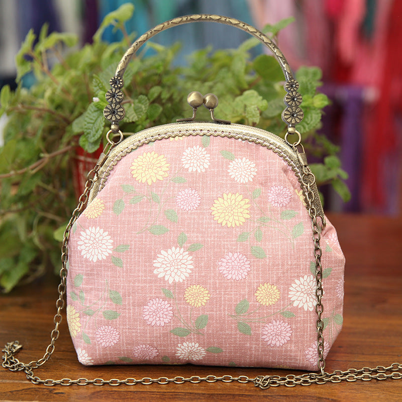 Lu Embroidery Hand-Embroidery Diy Material Bag Three-Dimensional Ribbon Embroidery Tote Bag Cross-Body Bag Dual-Purpose(duty free)