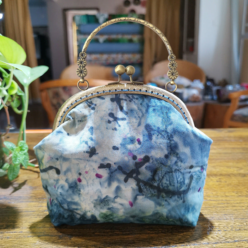 Lu Embroidery Hand-Embroidery Diy Material Bag Three-Dimensional Ribbon Embroidery Tote Bag Cross-Body Bag Dual-Purpose(duty free)