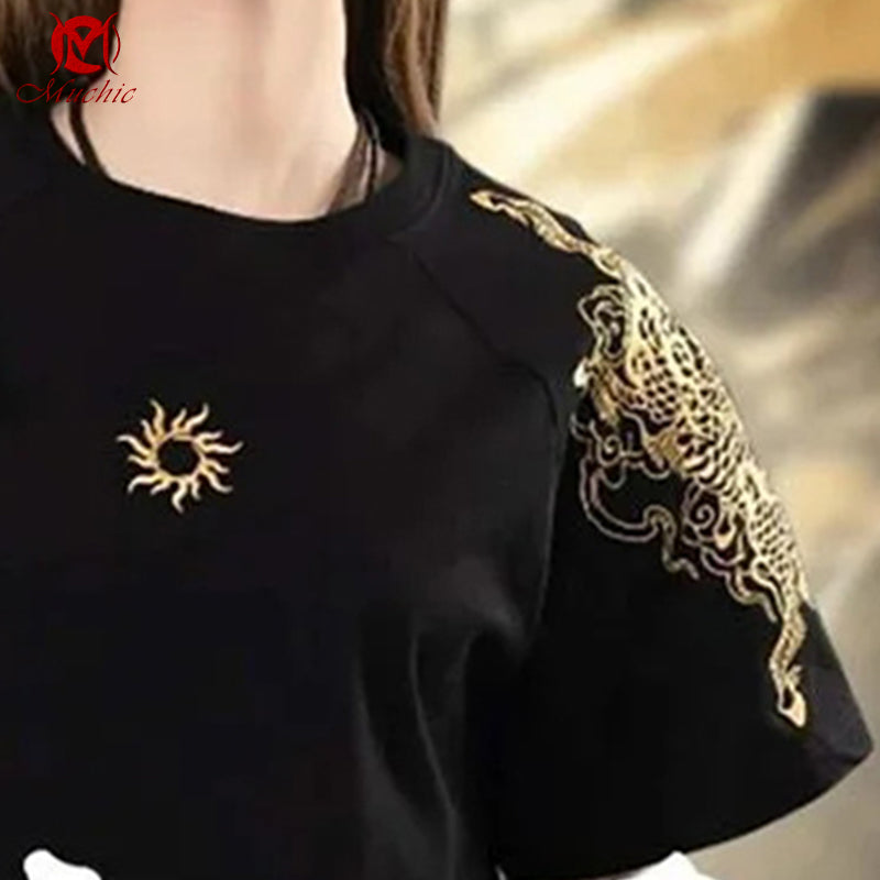 Unisex Intangible Cultural Heritage Qilin Embroidery T-shirt(Hand Embroidered) (Duty Free)