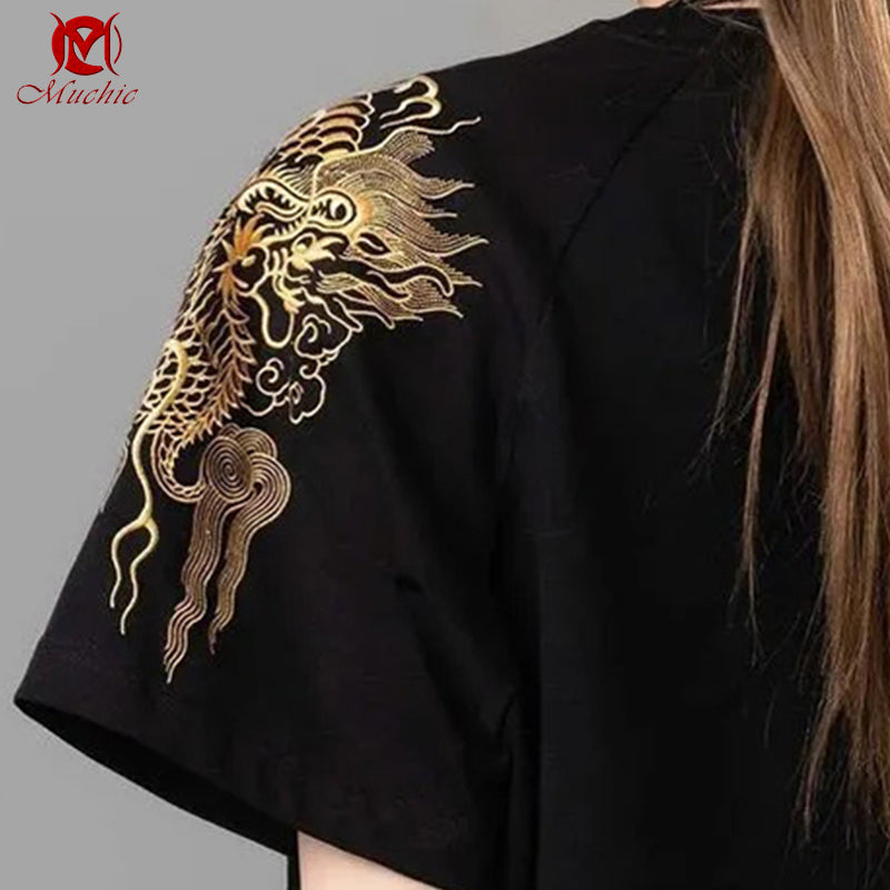 Unisex Intangible Cultural Heritage Qilin Embroidery T-shirt(Hand Embroidered) (Duty Free)