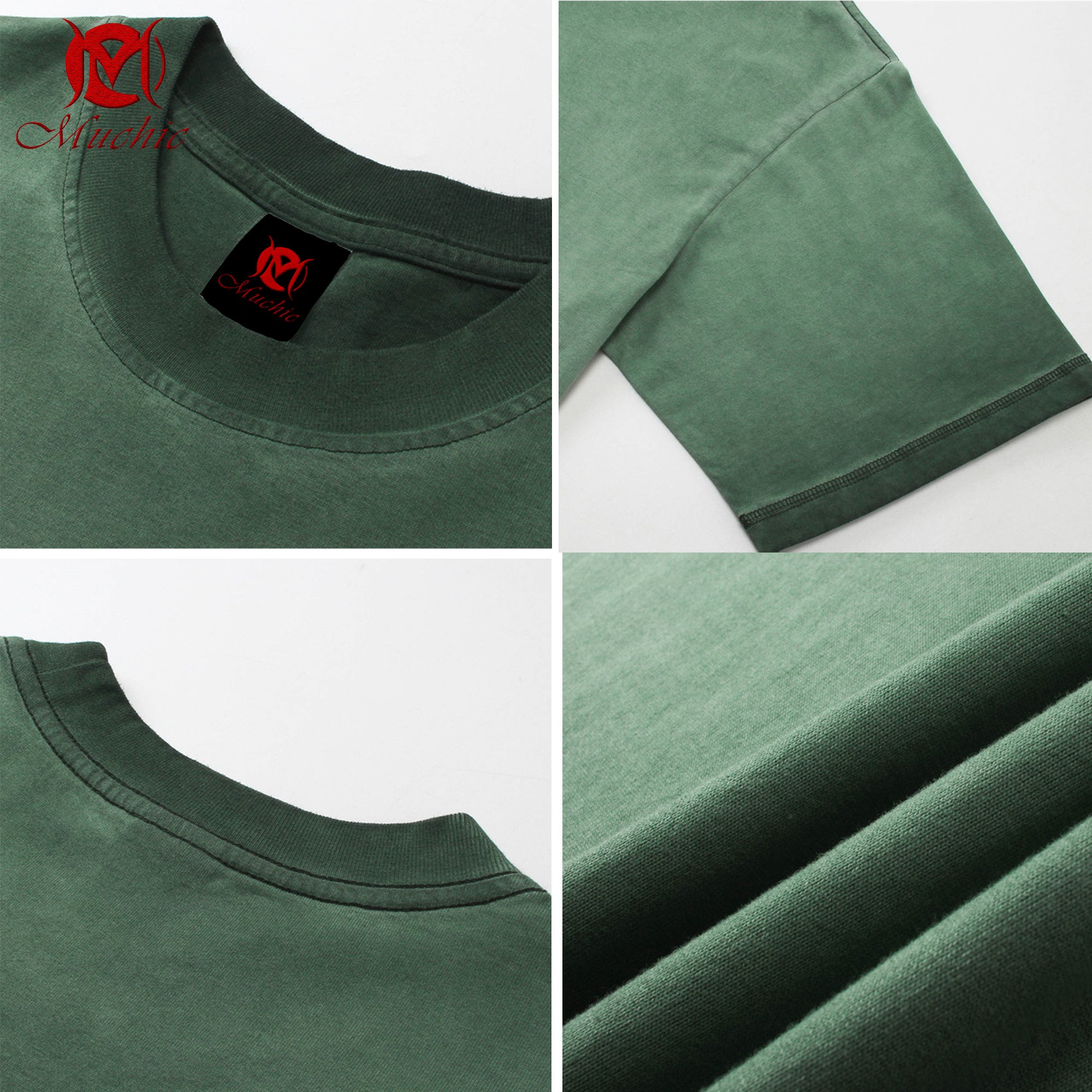 Dopamine washed distressed short-sleeved T-shirt men's retro batik white round neck T-shirt (tax-free)