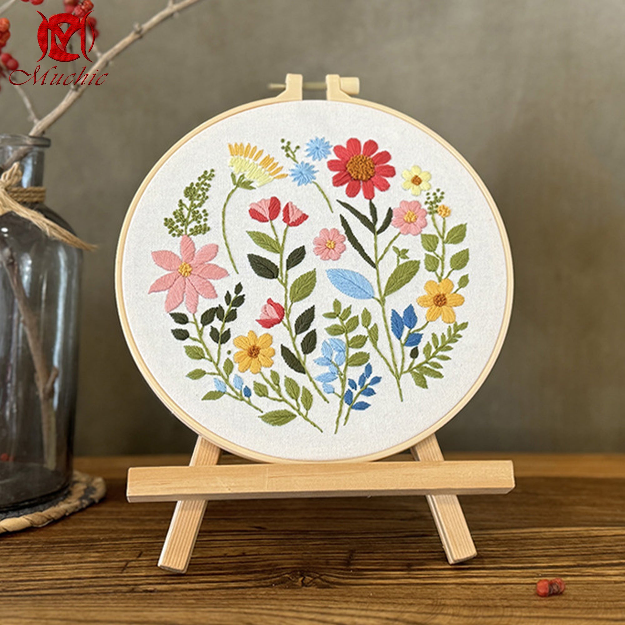 Hand Embroidery Pattern DIY Material Kit Embroidery Tool Kit(Hand Embroidery) (Duty Free)