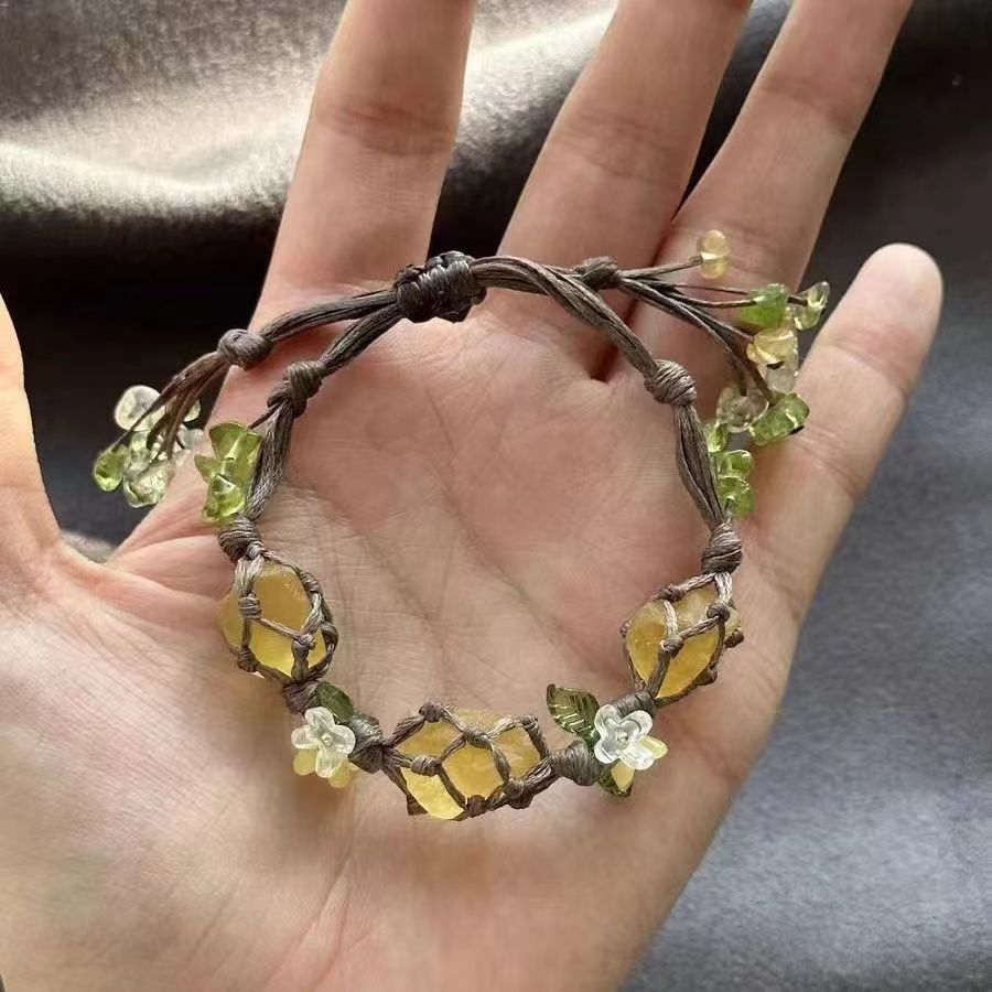 Peridot & Citrine Macrame Bracelet – Growth, Vitality & New Beginnings