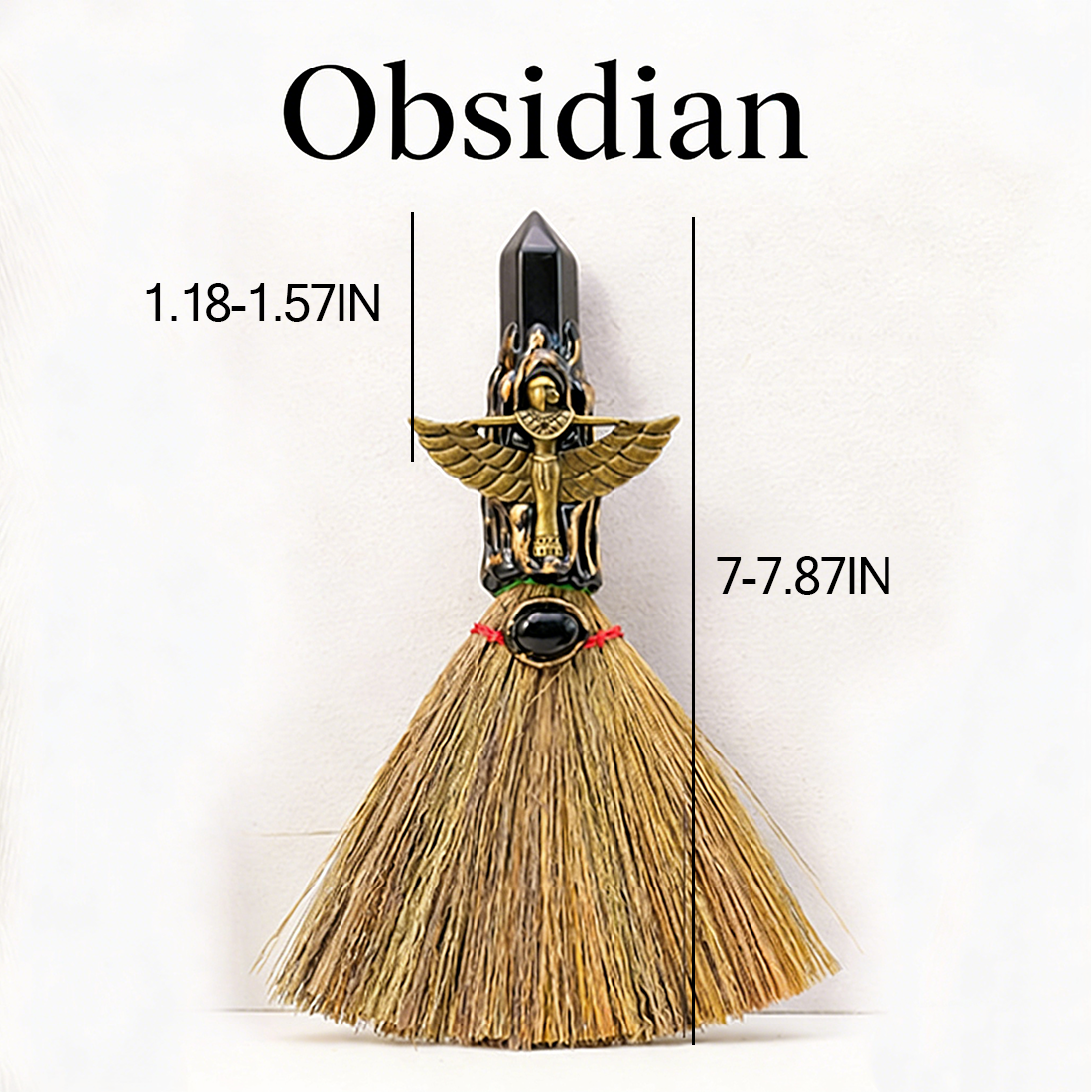 Natural Crystal Cleansing Broom | Home Energy Purification & Spiritual Decor