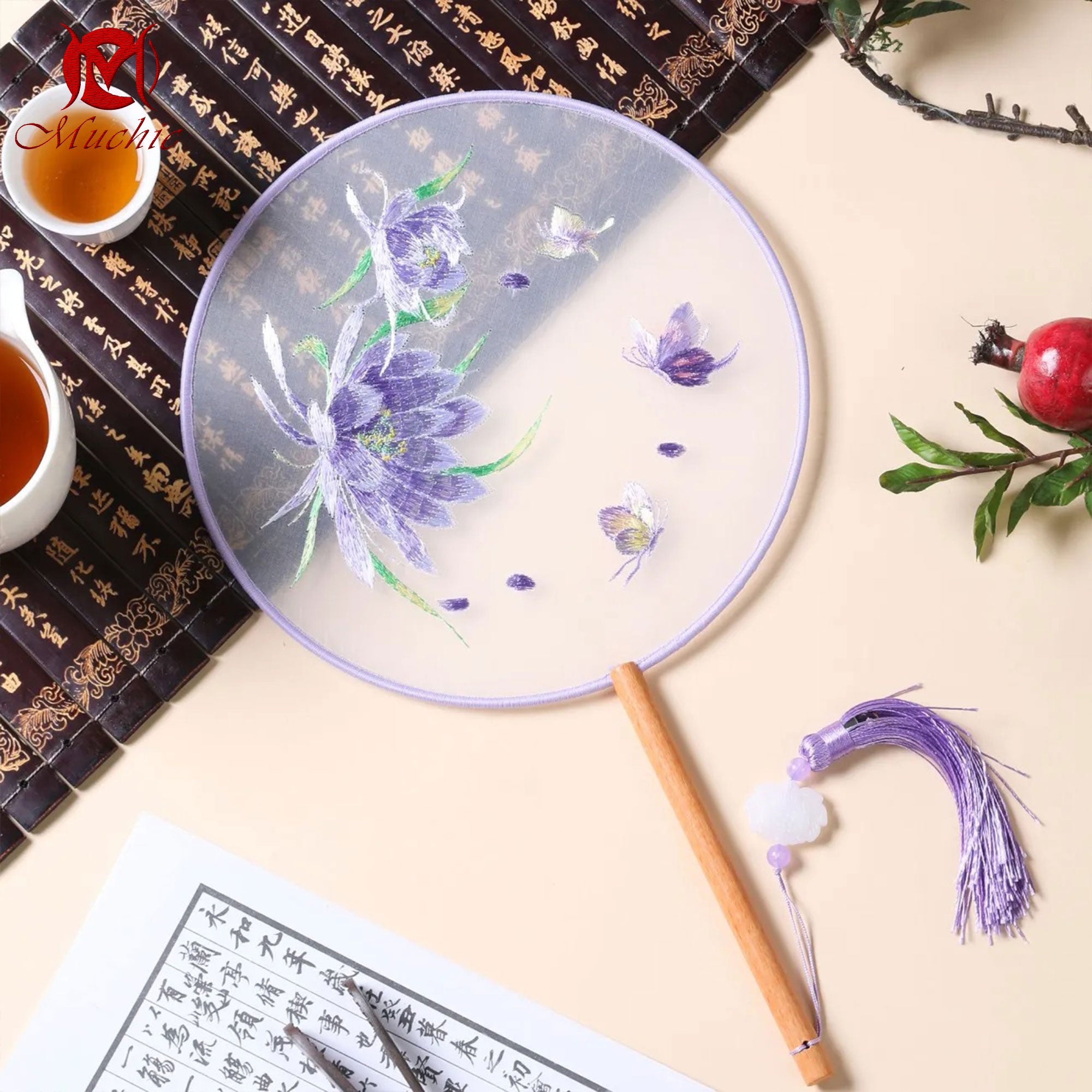 Intangible Cultural Heritage Embroidered Fan (Hand embroidery)(duty free)