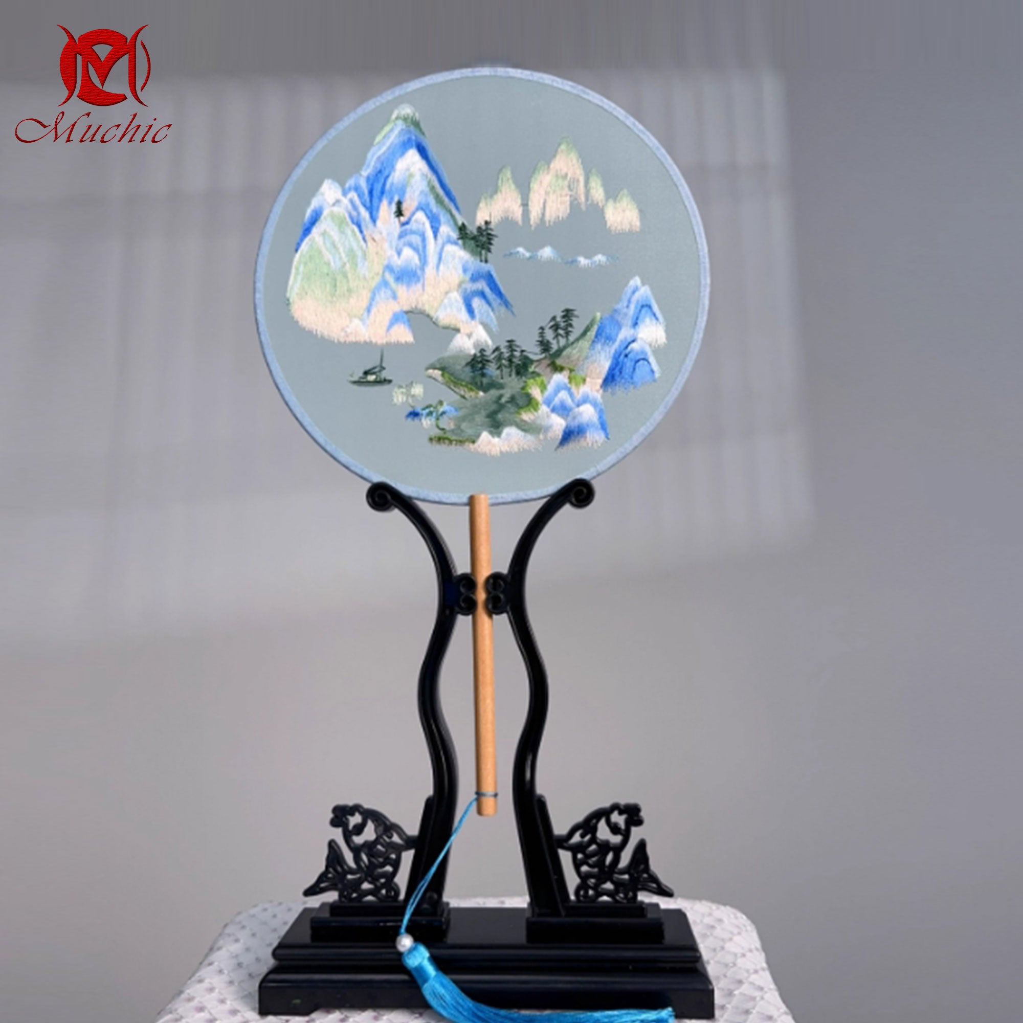 Intangible Cultural Heritage Embroidered Fan (Hand embroidery)(duty free)