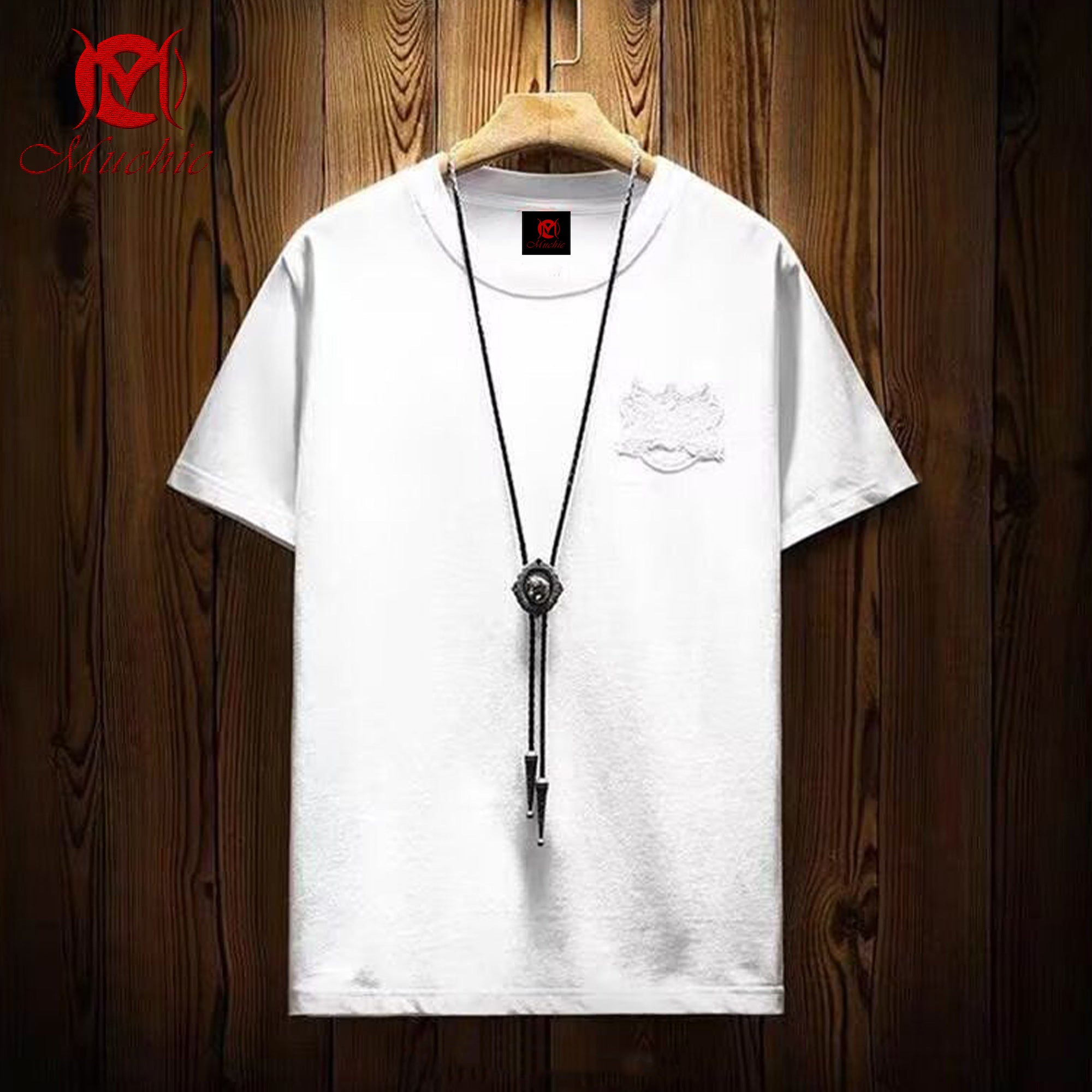 Unisex Intangible Cultural Heritage Lion Dance Embroidery T-shirt(Hand Embroidered) (Duty Free)