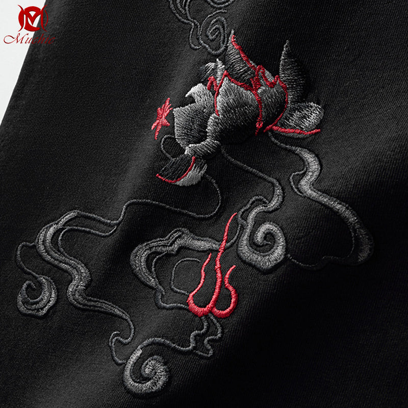 Unisex Intangible Cultural Heritage Phoenix Embroidery T-shirt(Hand Embroidered) (Duty Free)