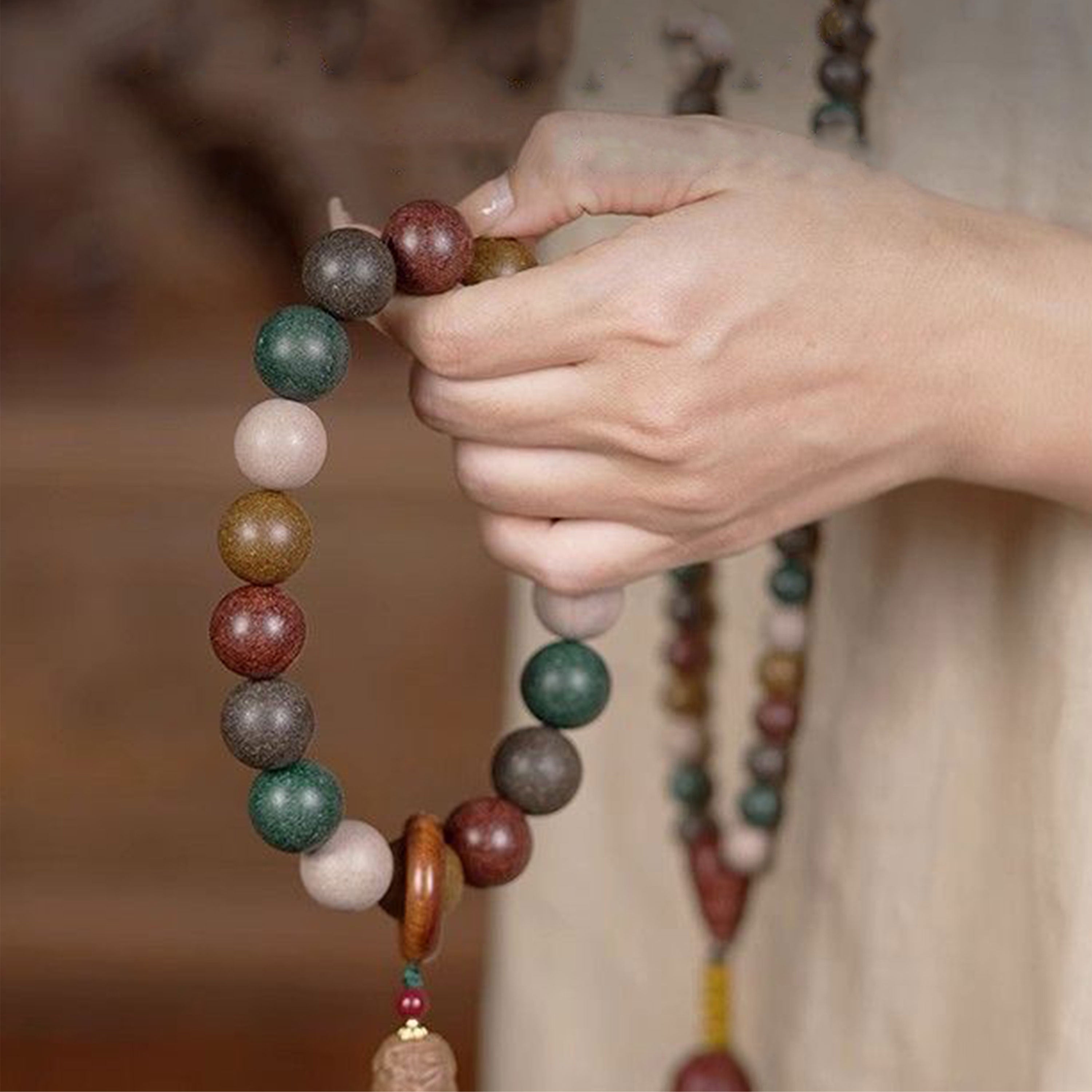 China's Intangible Cultural Heritage Five-sided Incense Bead Bracelet (Amulet)(duty free)