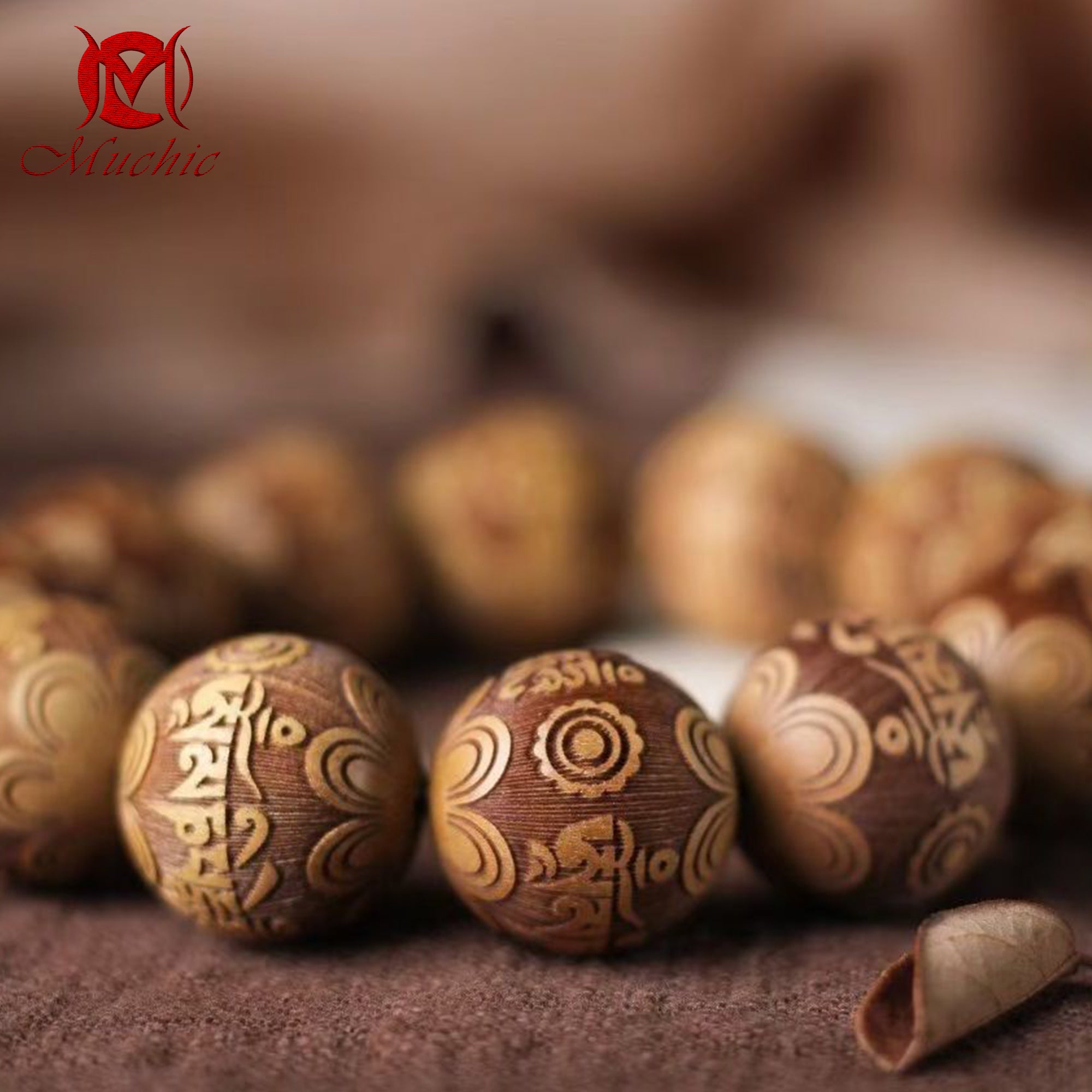 Chinese craftsmen carefully crafted intangible cultural heritage golden nanmu Buddhist beads for men and women(duty free)