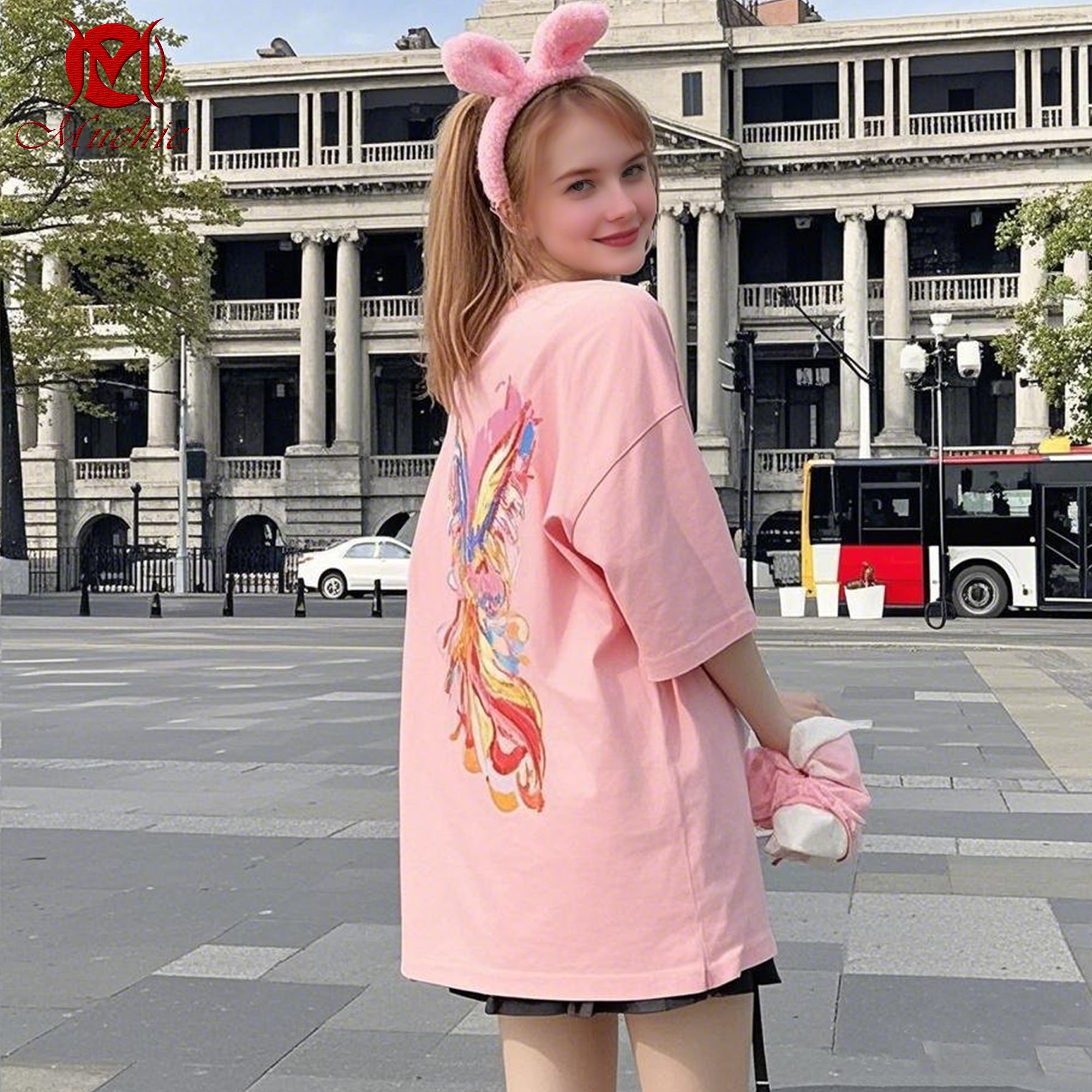 Unisex Intangible Cultural Heritage Phoenix Embroidered T-shirt(Hand Embroidery) (Duty Free)