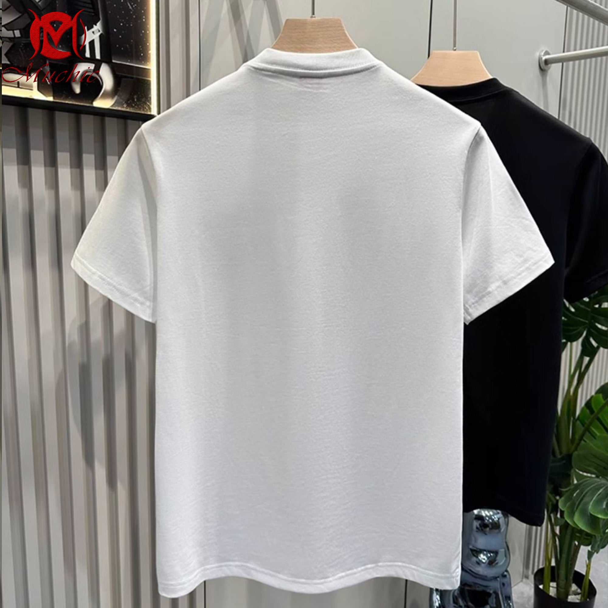 Unisex Intangible Cultural Heritage Wheat Pattern Embroidery Print T-shirt (Hand Embroidery) (Duty Free)