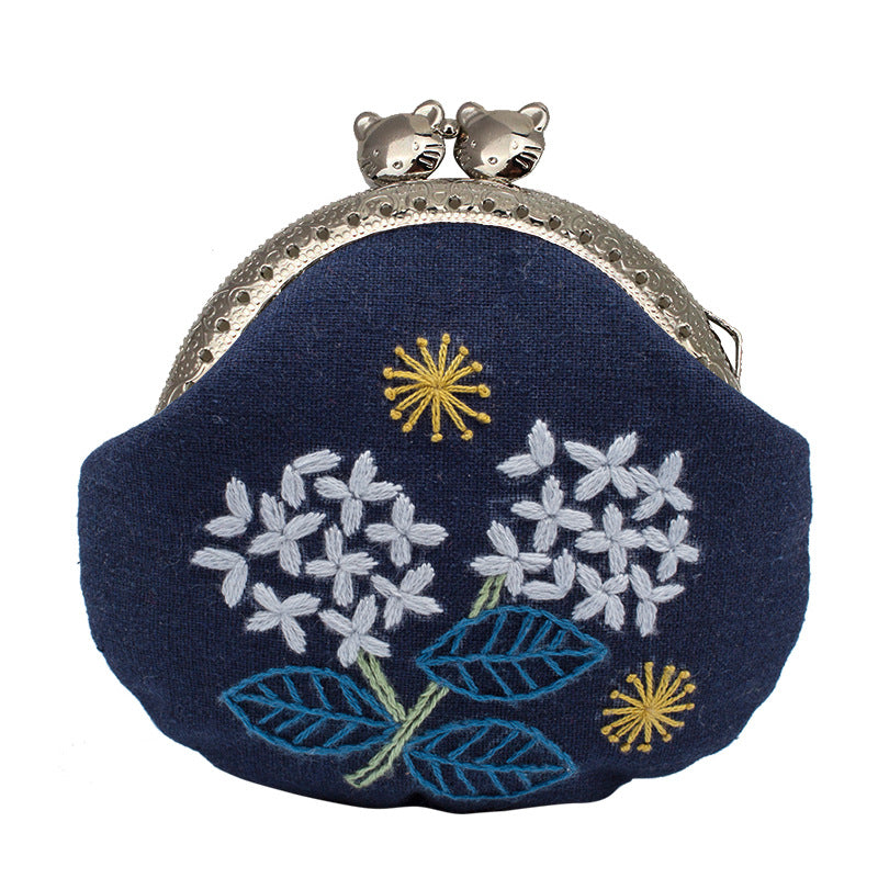 Lu Embroidery Hand-Embroidery Diy Material Bag Three-Dimensional Ribbon Embroidery Su Embroidery Homemade Embroidery Frame Purse(duty free)