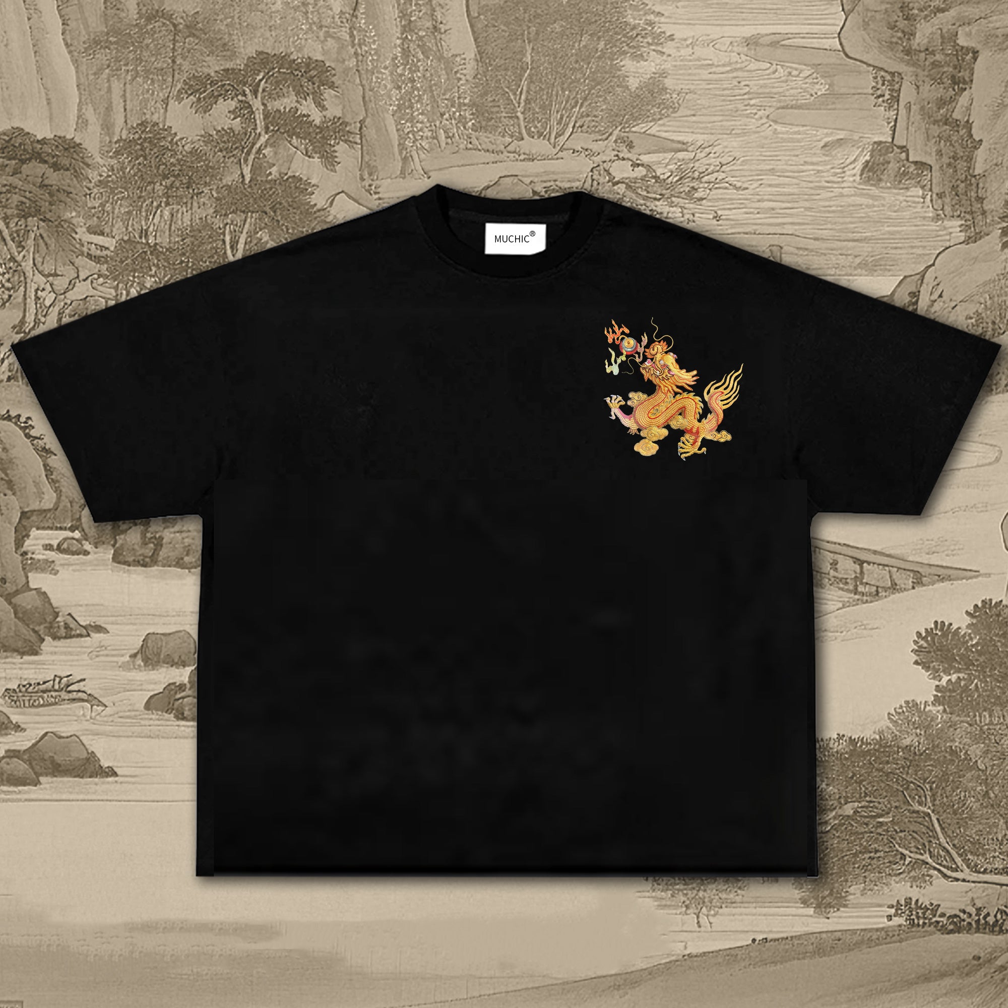 Unisex Intangible Cultural Heritage Dragon Embroidery T-shirt(hand-embroidered)(duty free)