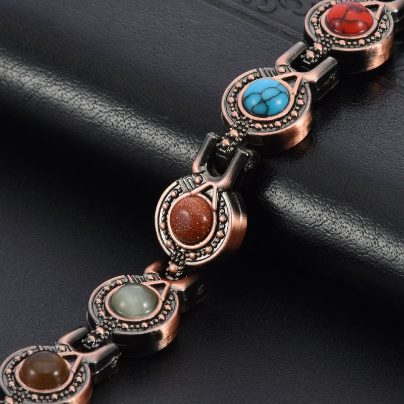 Magnetic Healing Bracelet with Chakra Stones – Energy Balance Jewelry