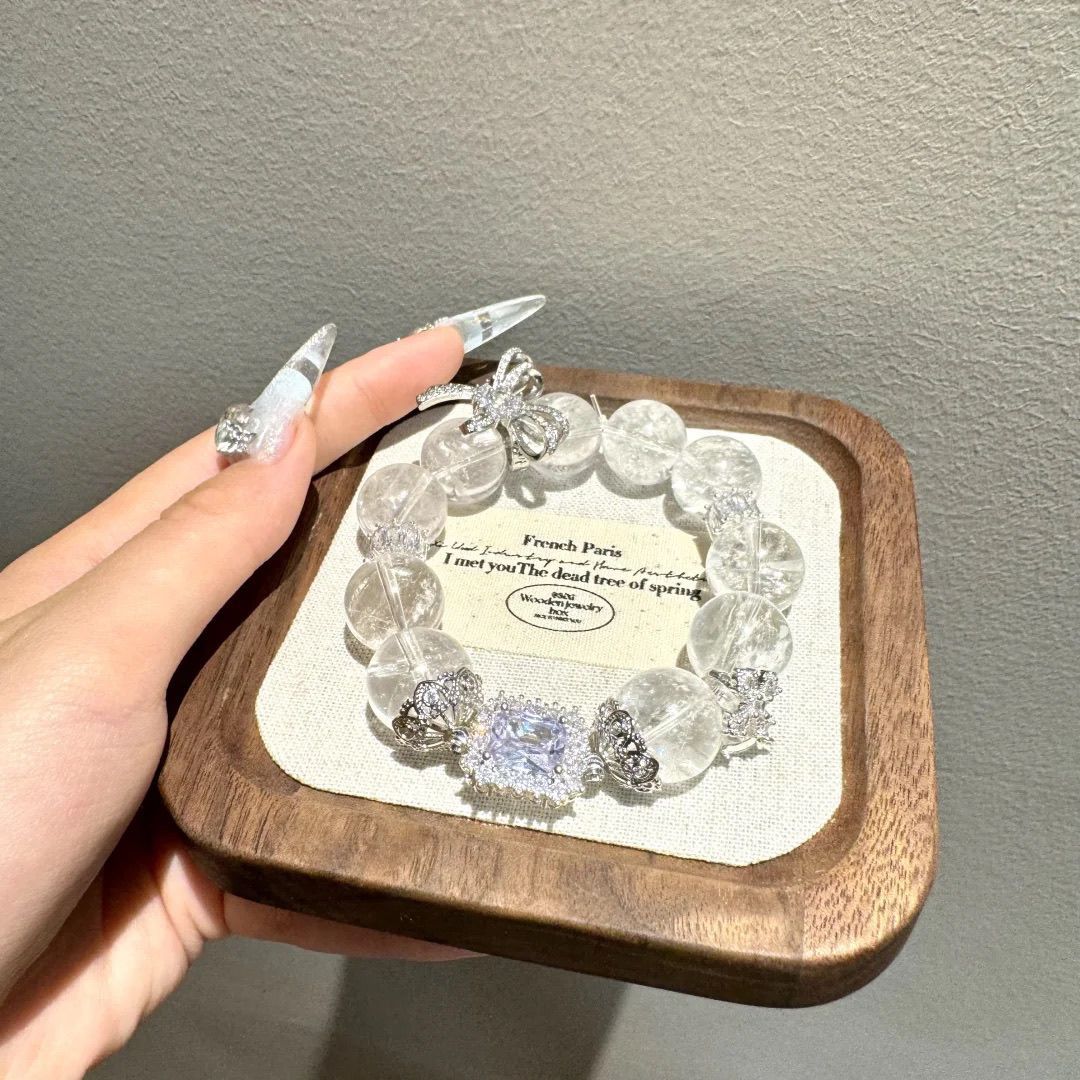 Clear Crystal Bracelet – Elegant & Minimal Energy Jewelry