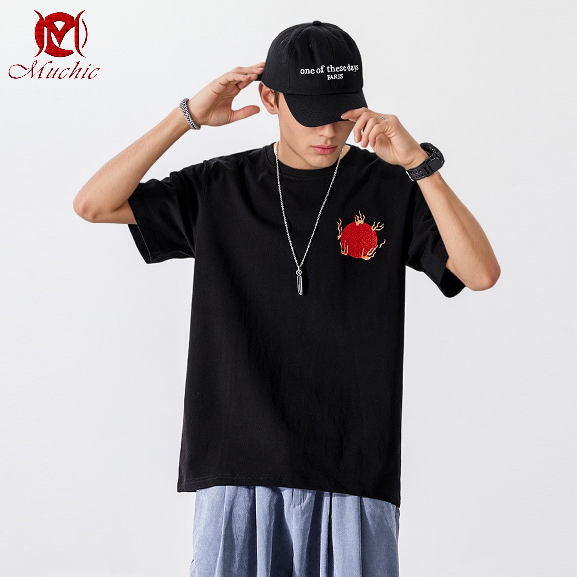 Unisex Intangible Cultural Heritage Phoenix Embroidery T-shirt(Hand Embroidered) (Duty Free)