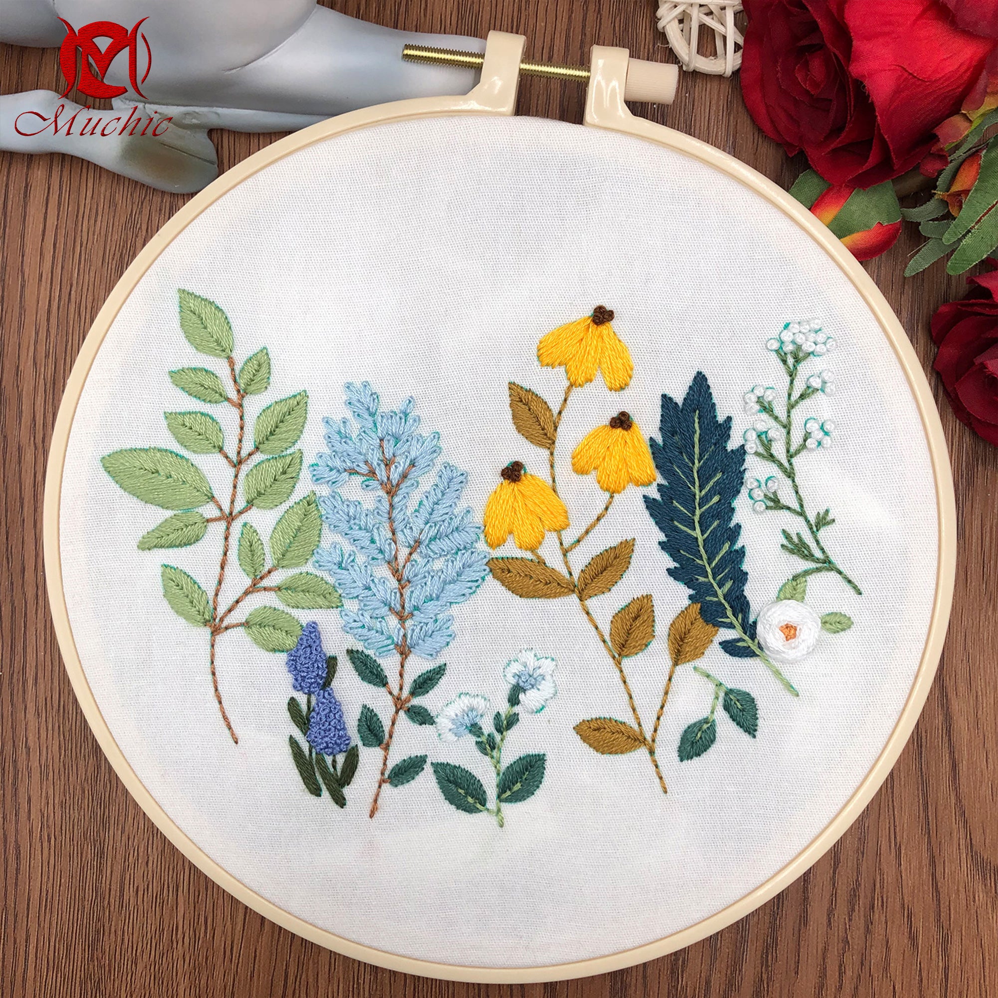 Hand Embroidery Pattern DIY Material Kit Embroidery Tool Kit(Hand Embroidery) (Duty Free)