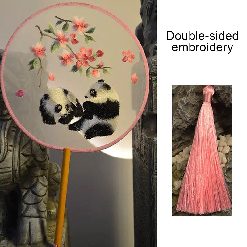 Intangible Cultural Heritage Embroidered Fan | panda (Hand embroidery)(duty free)