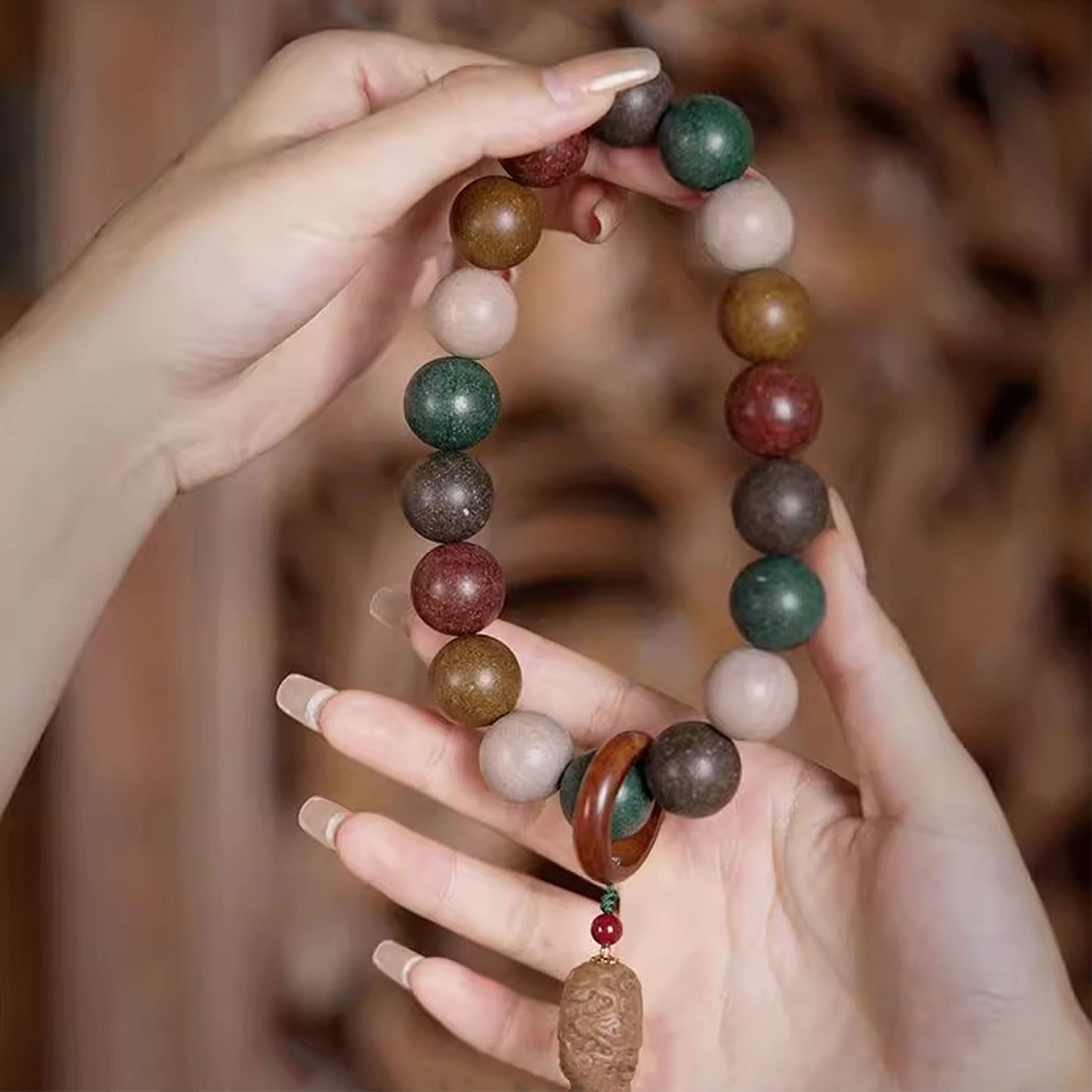 China's Intangible Cultural Heritage Five-sided Incense Bead Bracelet (Amulet)(duty free)