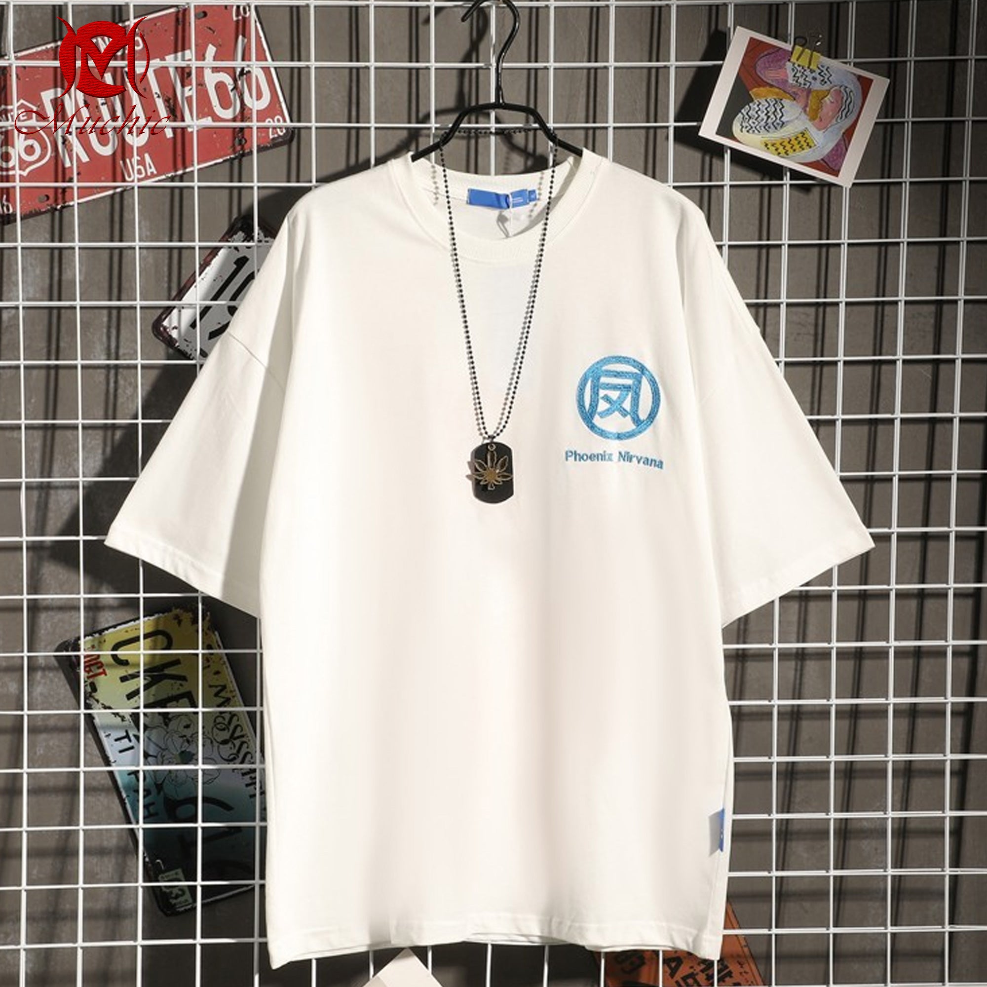 Unisex Intangible Cultural Heritage Phoenix Embroidered T-shirt(Hand Embroidery) (Duty Free)