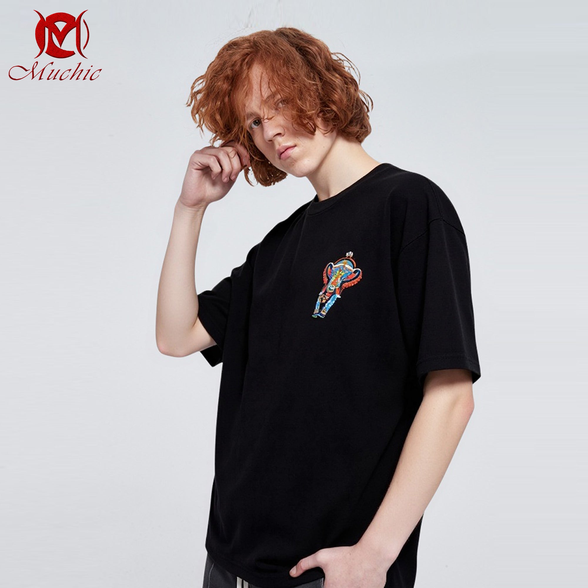 Unisex Intangible Cultural Heritage Elephant Embroidery T-shirt (Hand Embroidery) (Duty Free)