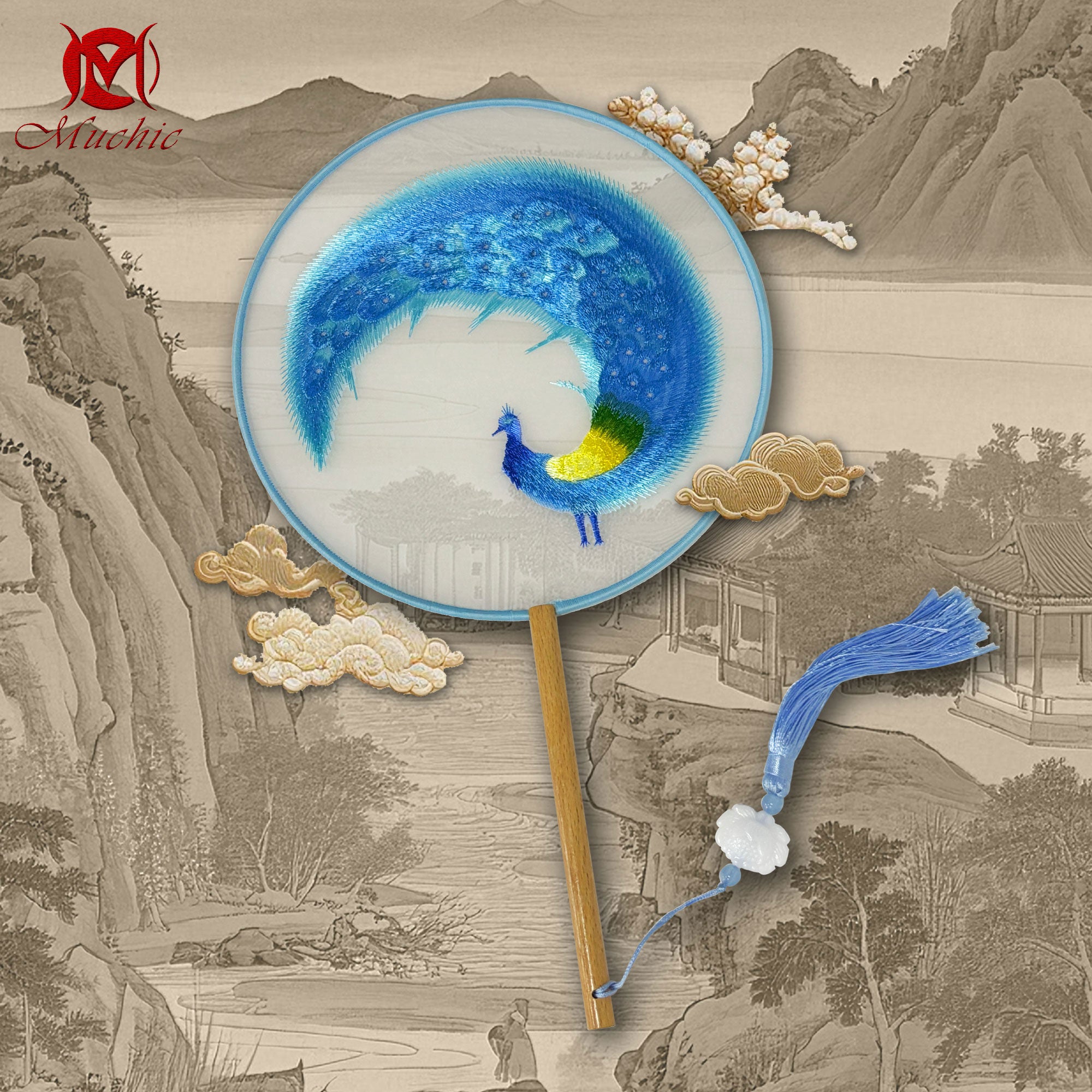 Intangible Cultural Heritage Embroidered Fan (Hand embroidery)(duty free)