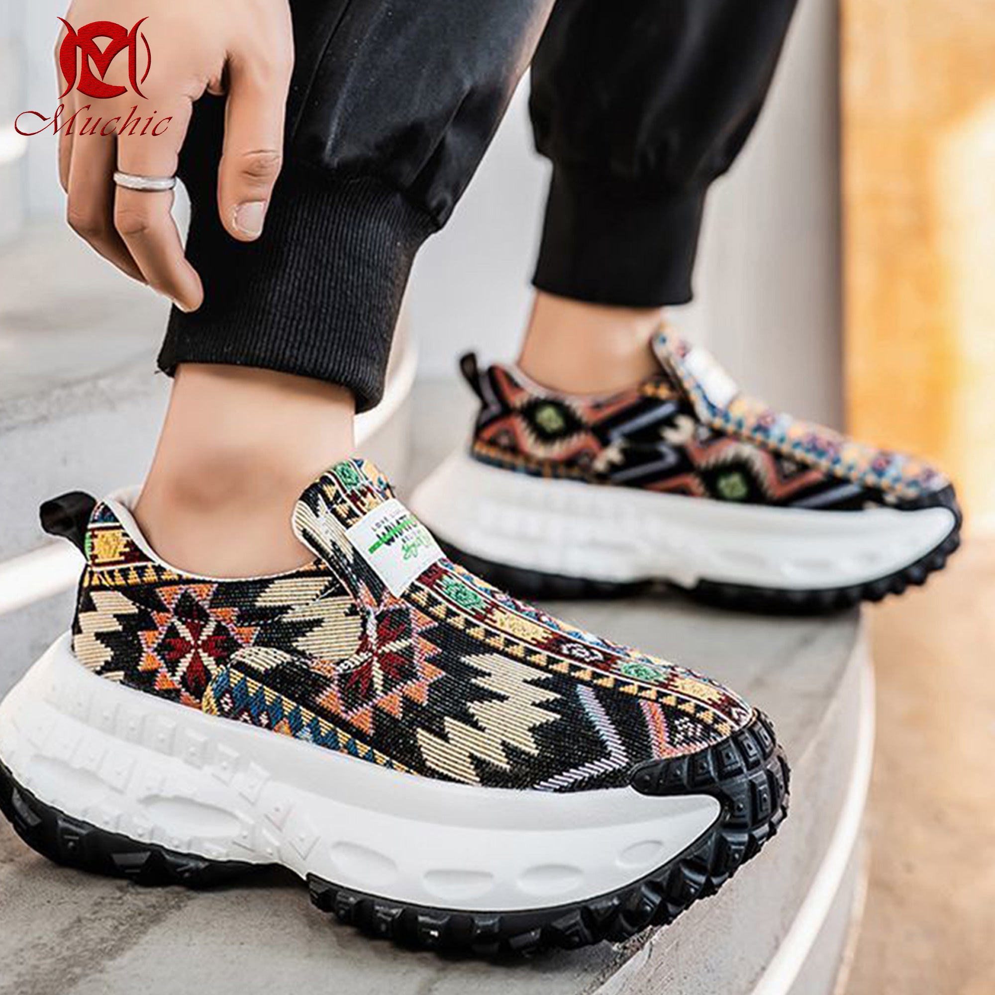 Deodorant, breathable, height-enhancing tire-soled trendy men's shoes(duty free)