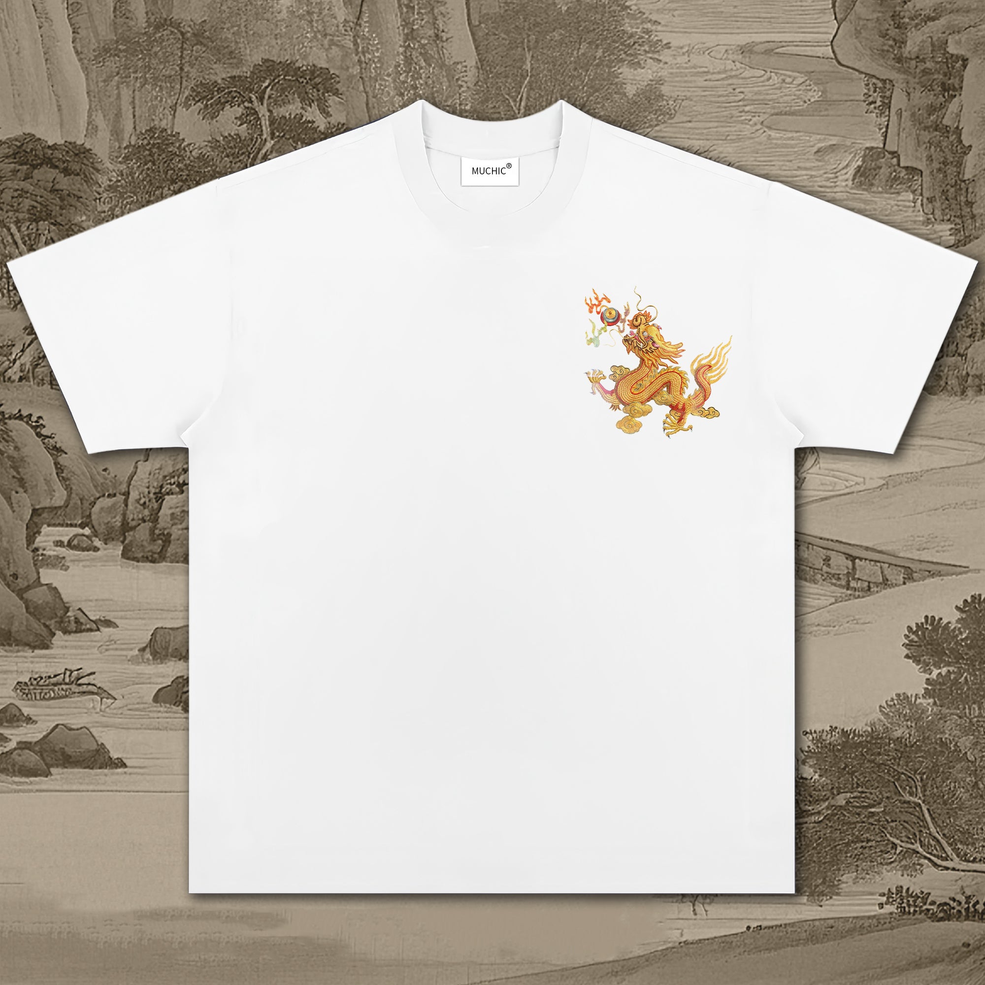 Unisex Intangible Cultural Heritage Dragon Embroidery T-shirt(hand-embroidered)(duty free)