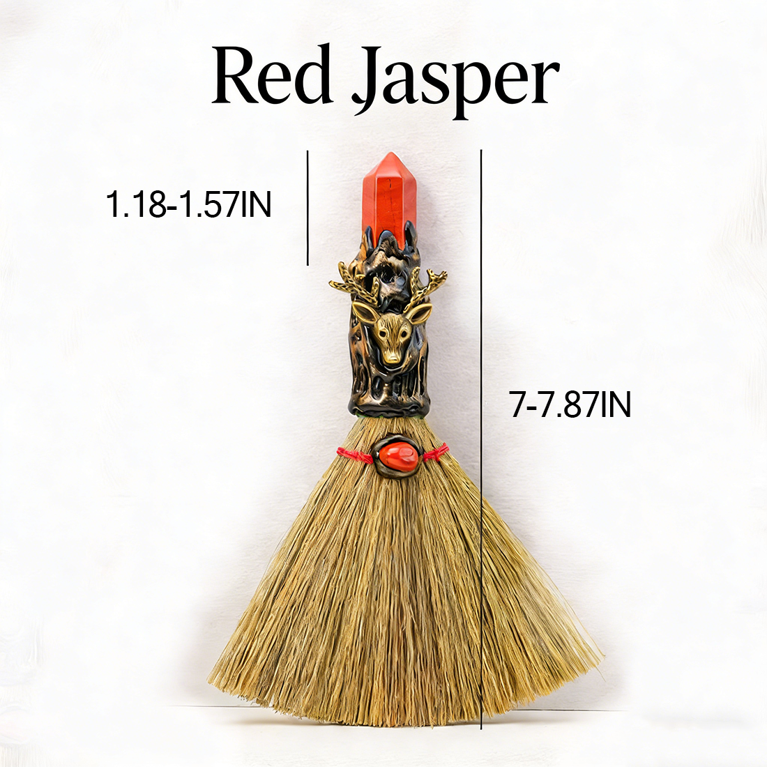 Natural Crystal Cleansing Broom | Home Energy Purification & Spiritual Decor