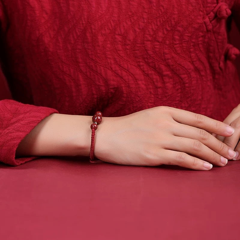 Red String Cinnabar Bracelet – Spiritual Protection Energy Jewelry
