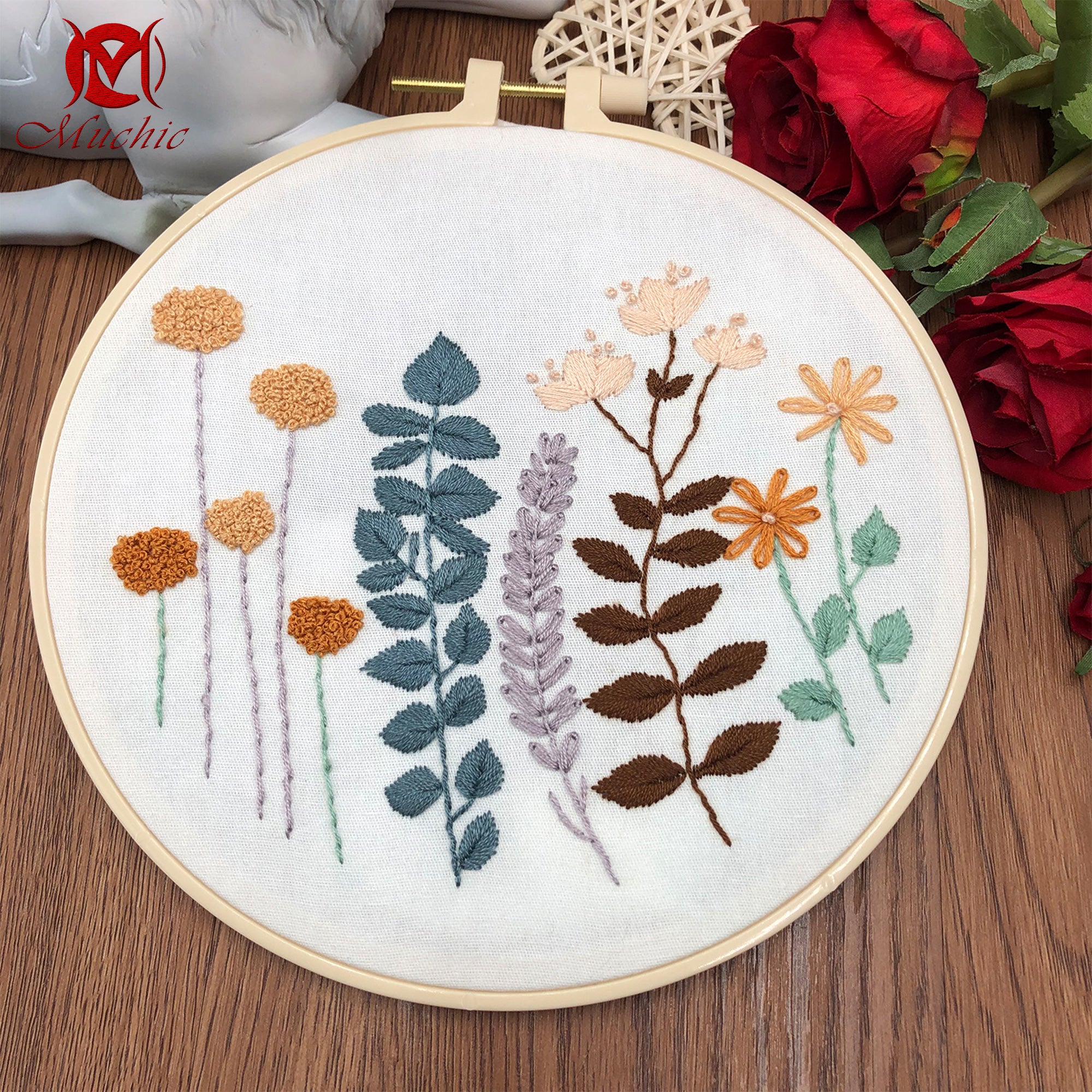 Hand Embroidery Pattern DIY Material Kit Embroidery Tool Kit(Hand Embroidery) (Duty Free)