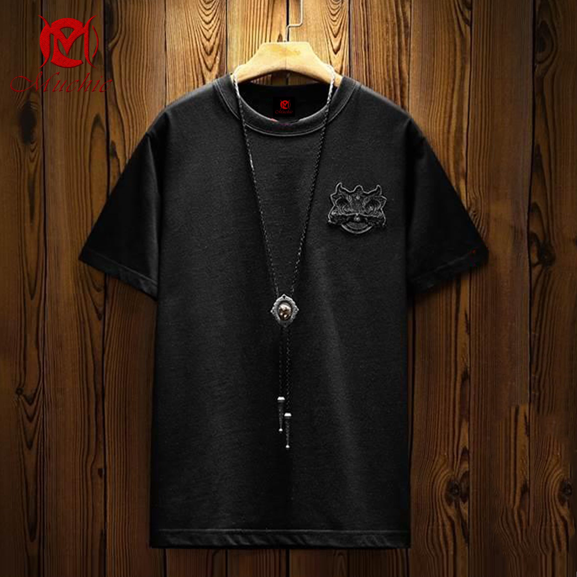 Unisex Intangible Cultural Heritage Lion Dance Embroidery T-shirt(Hand Embroidered) (Duty Free)