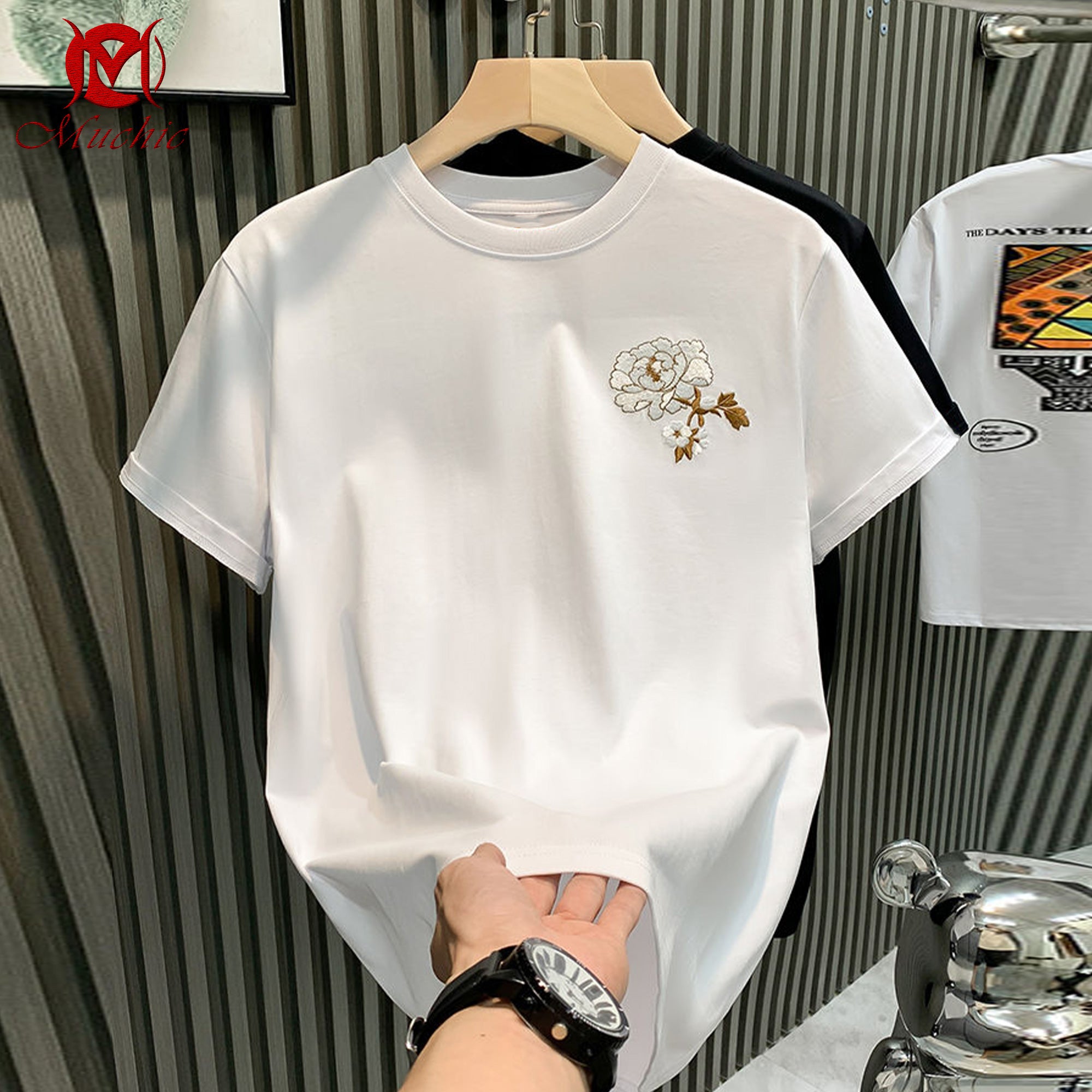 Unisex Intangible Cultural Heritage Dragon Embroidery T-shirt(Hand Embroidered) (Duty Free)