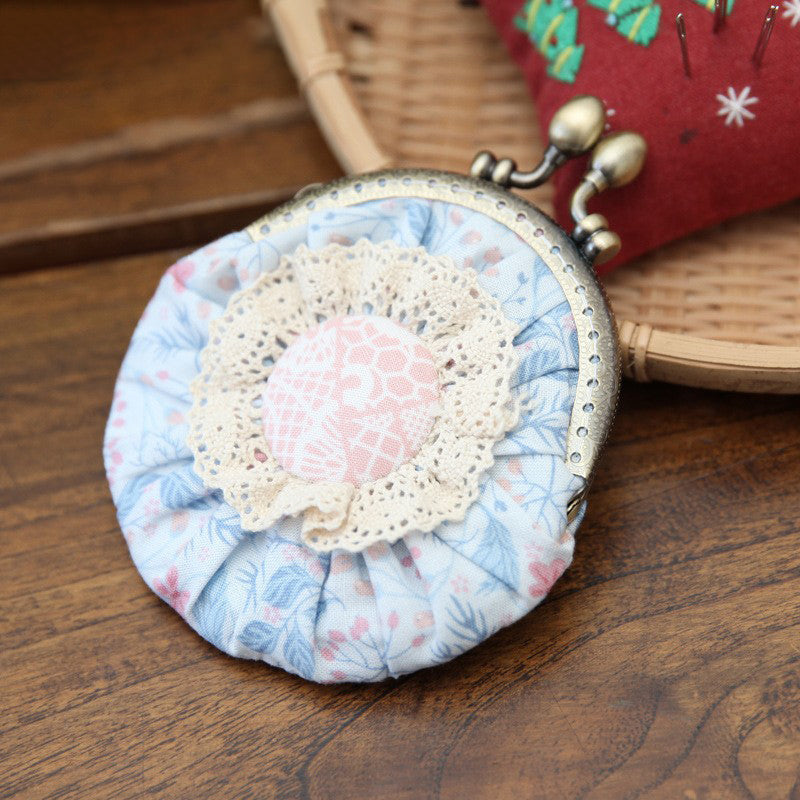 Lu Embroidery Hand-Embroidery Diy Material Bag Three-Dimensional Ribbon Embroidery Su Embroidery Homemade Embroidery Frame Purse(duty free)